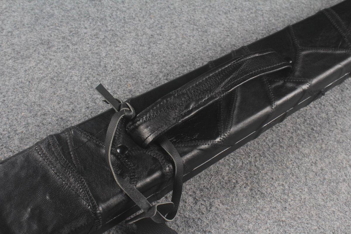 1 piece real Leather handmade patchwork snooker cue case with 2 slots（chalk area inside） WOODS CUES