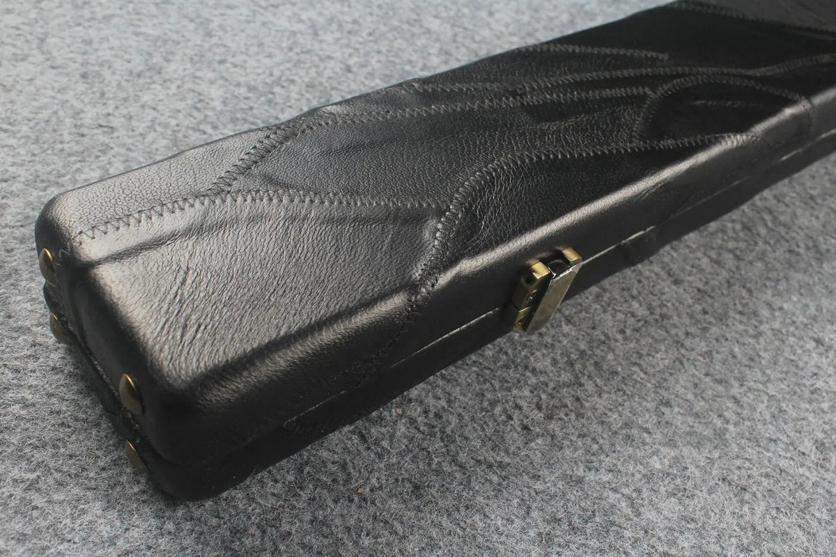 1 piece real Leather patchwork snooker cue case with 2 slots
