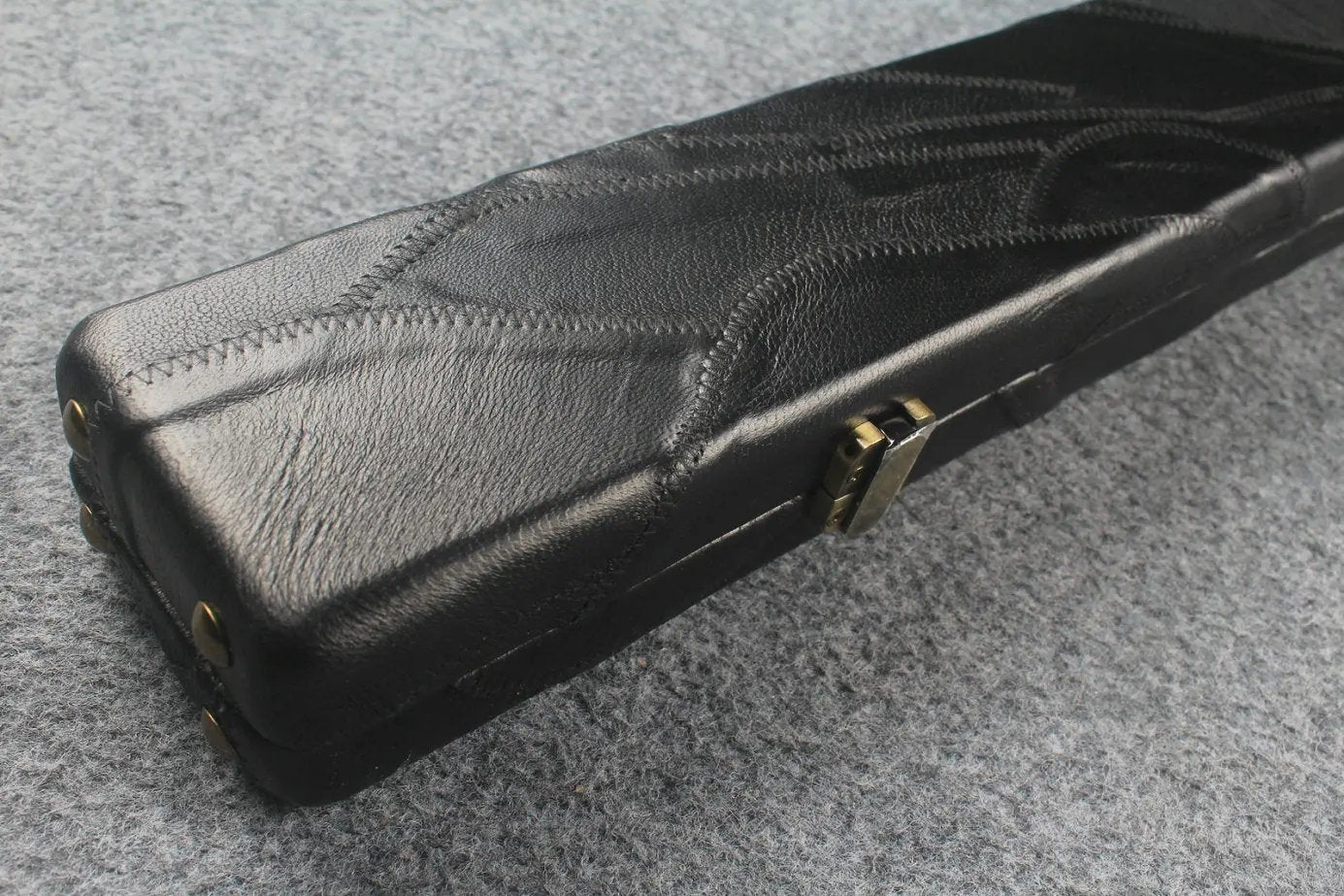 1 piece real Leather patchwork snooker cue case with 2 slots