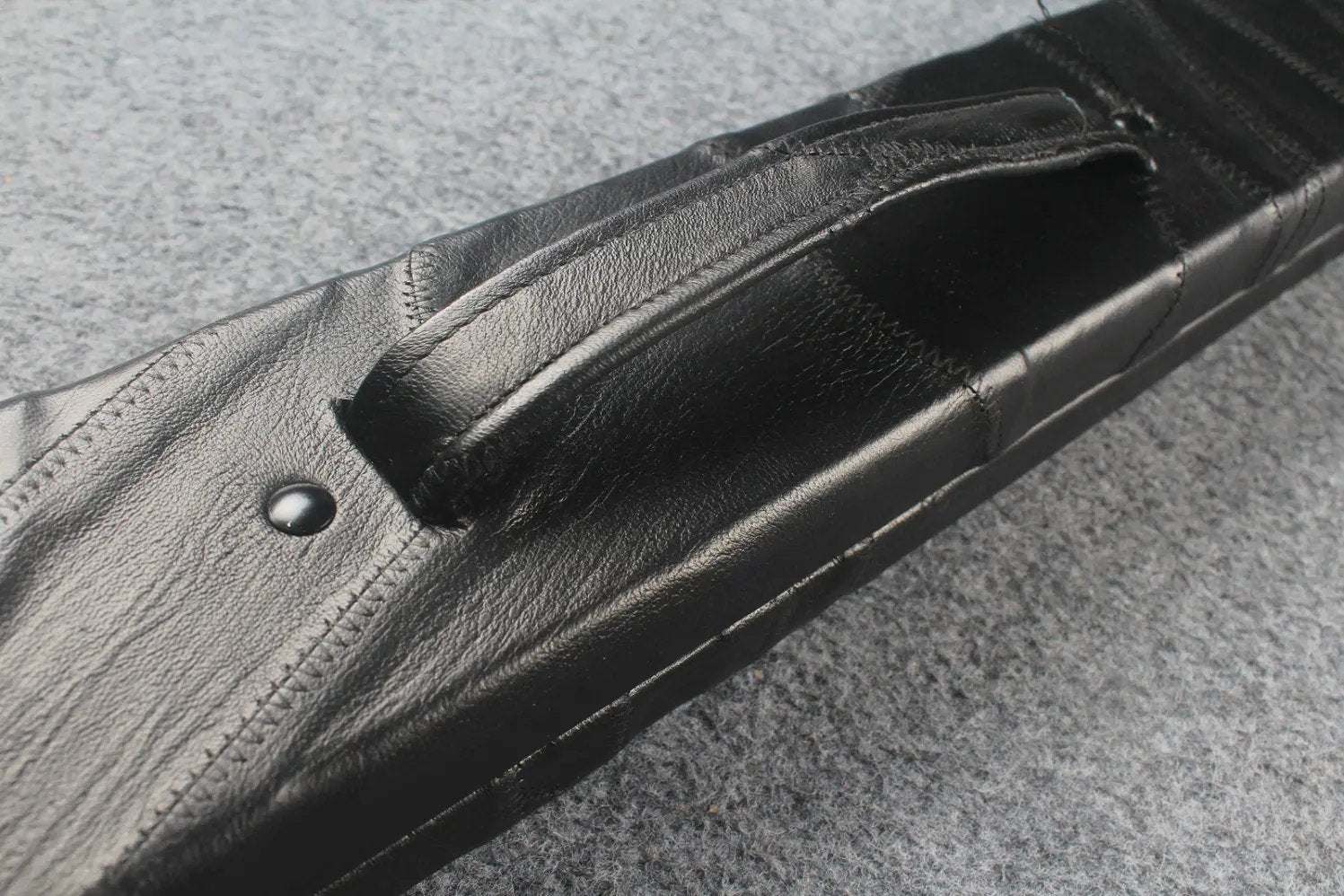 1 piece real Leather patchwork snooker cue case with 2 slots