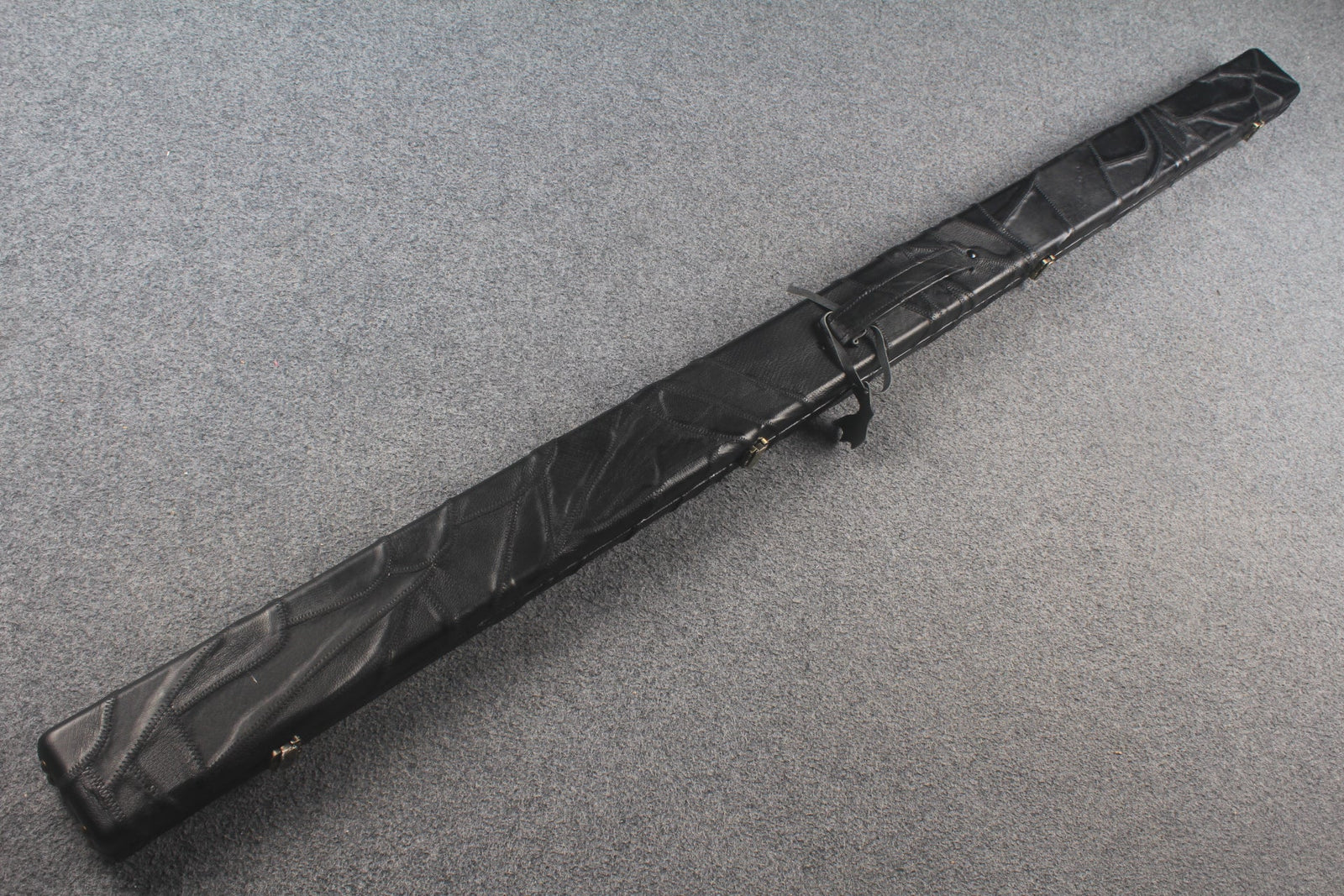 1 piece real Leather handmade patchwork snooker cue case with 2 slots（chalk area inside） WOODS CUES