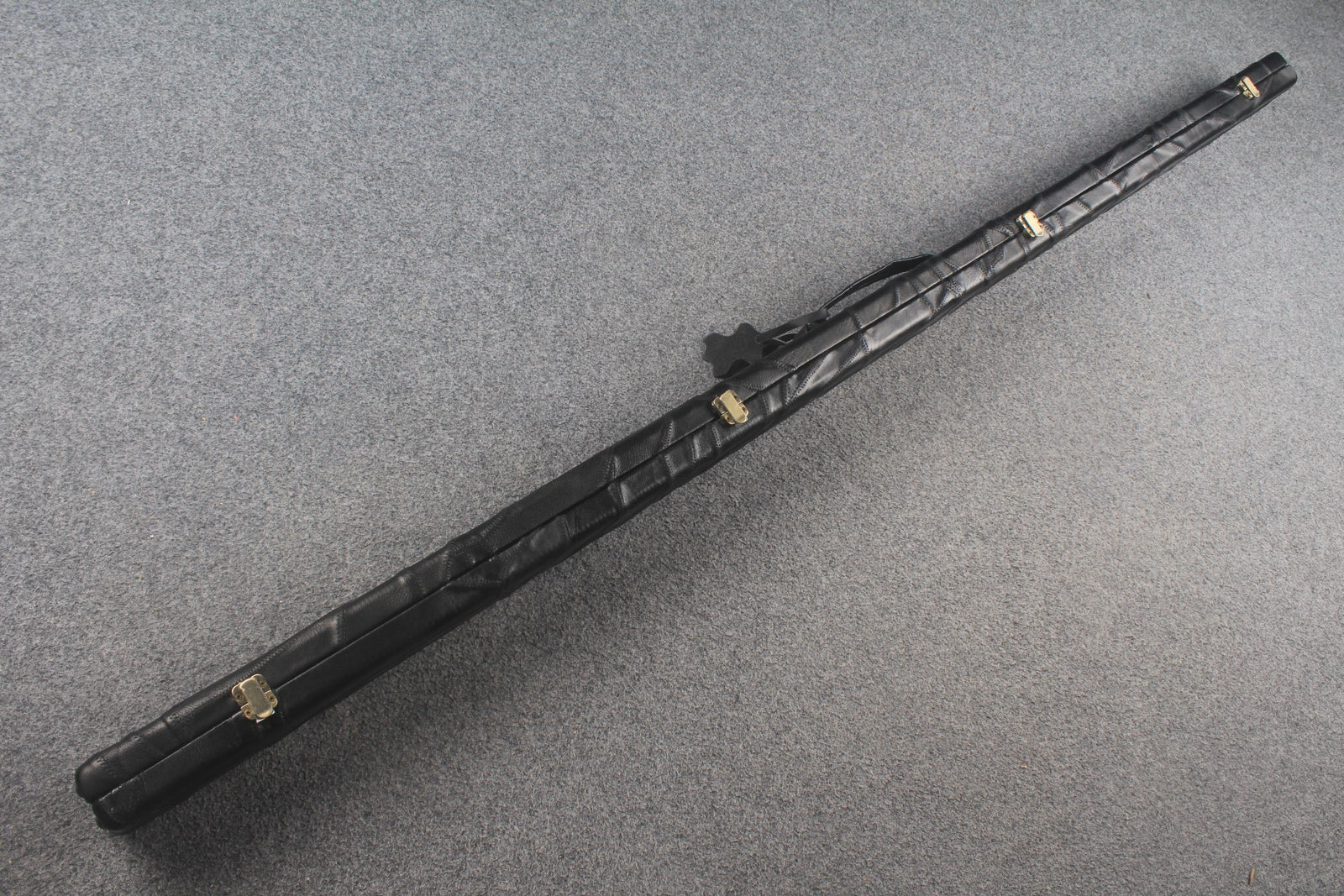 1 piece real Leather handmade patchwork snooker cue case with 2 slots（chalk area inside） WOODS CUES