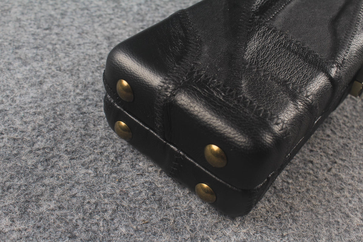 1 piece real Leather handmade patchwork snooker cue case with 2 slots（chalk area inside） WOODS CUES