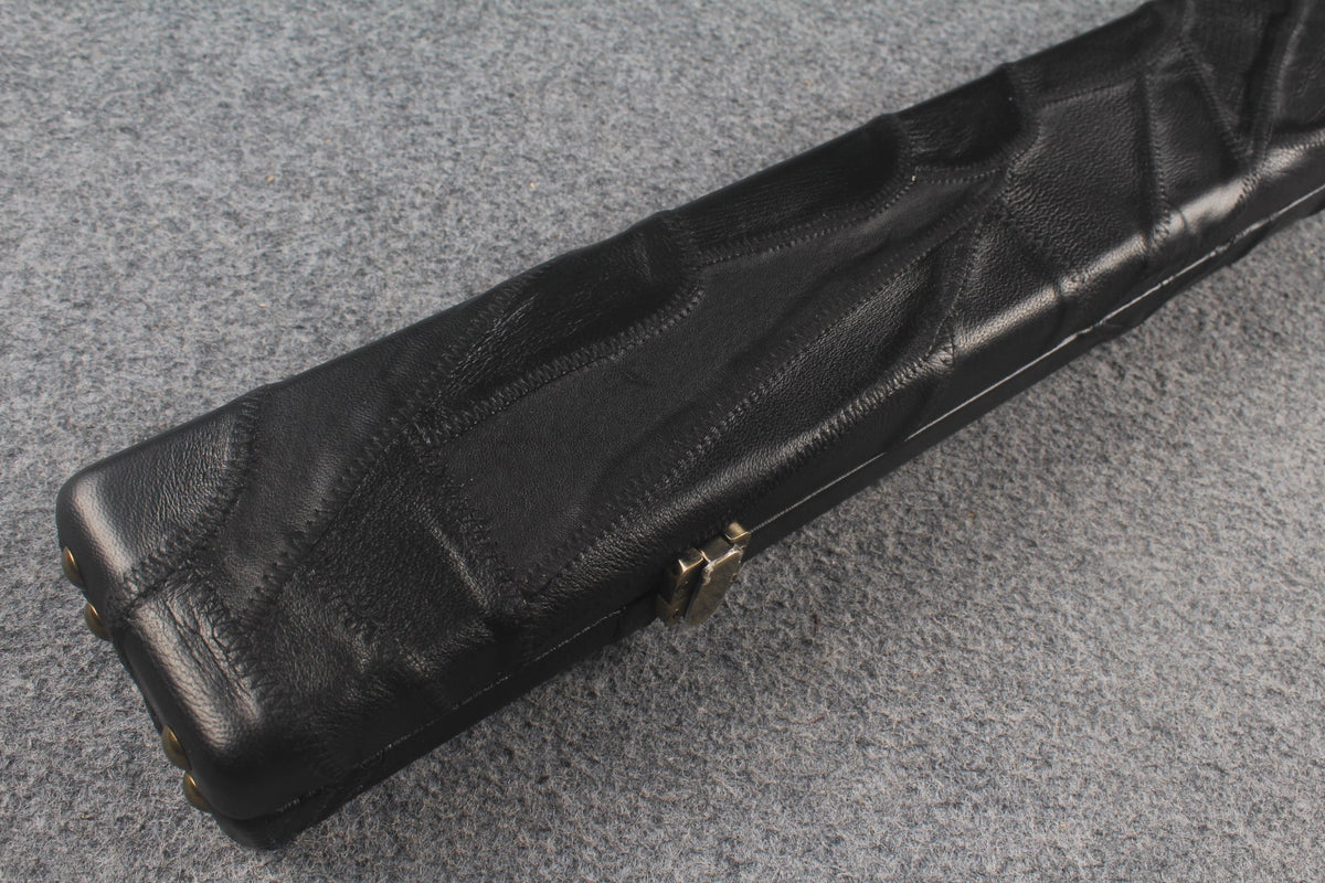1 piece real Leather handmade patchwork snooker cue case with 2 slots（chalk area inside） WOODS CUES