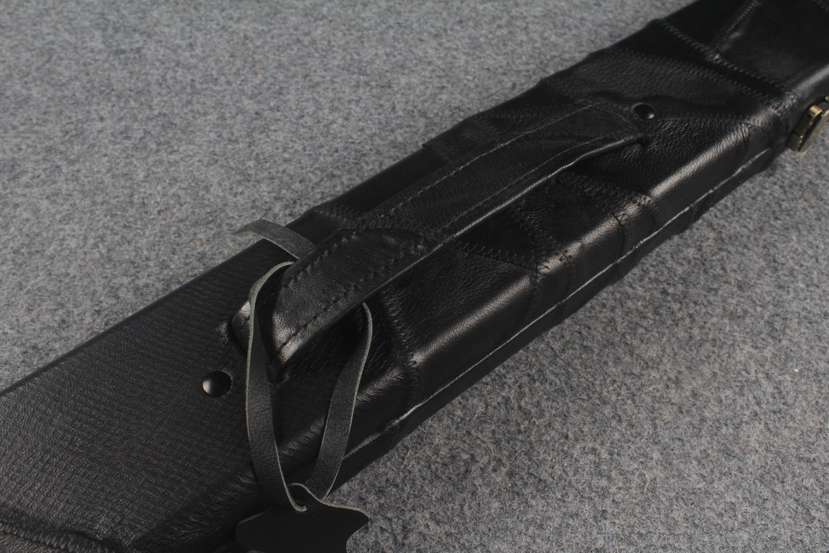 1 piece real Leather handmade patchwork snooker cue case with 2 slots（chalk area inside） WOODS CUES