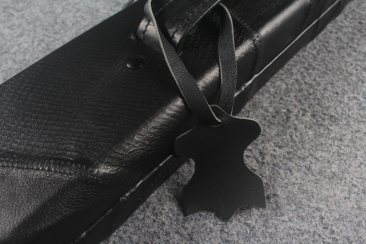 1 piece real Leather handmade patchwork snooker cue case with 2 slots（chalk area inside） WOODS CUES
