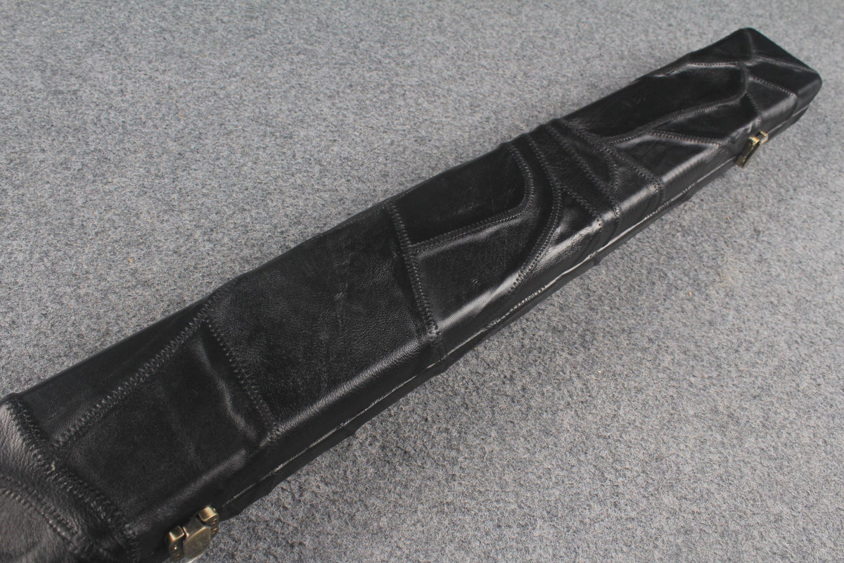 1 piece real Leather handmade patchwork snooker cue case with 2 slots（chalk area inside） WOODS CUES