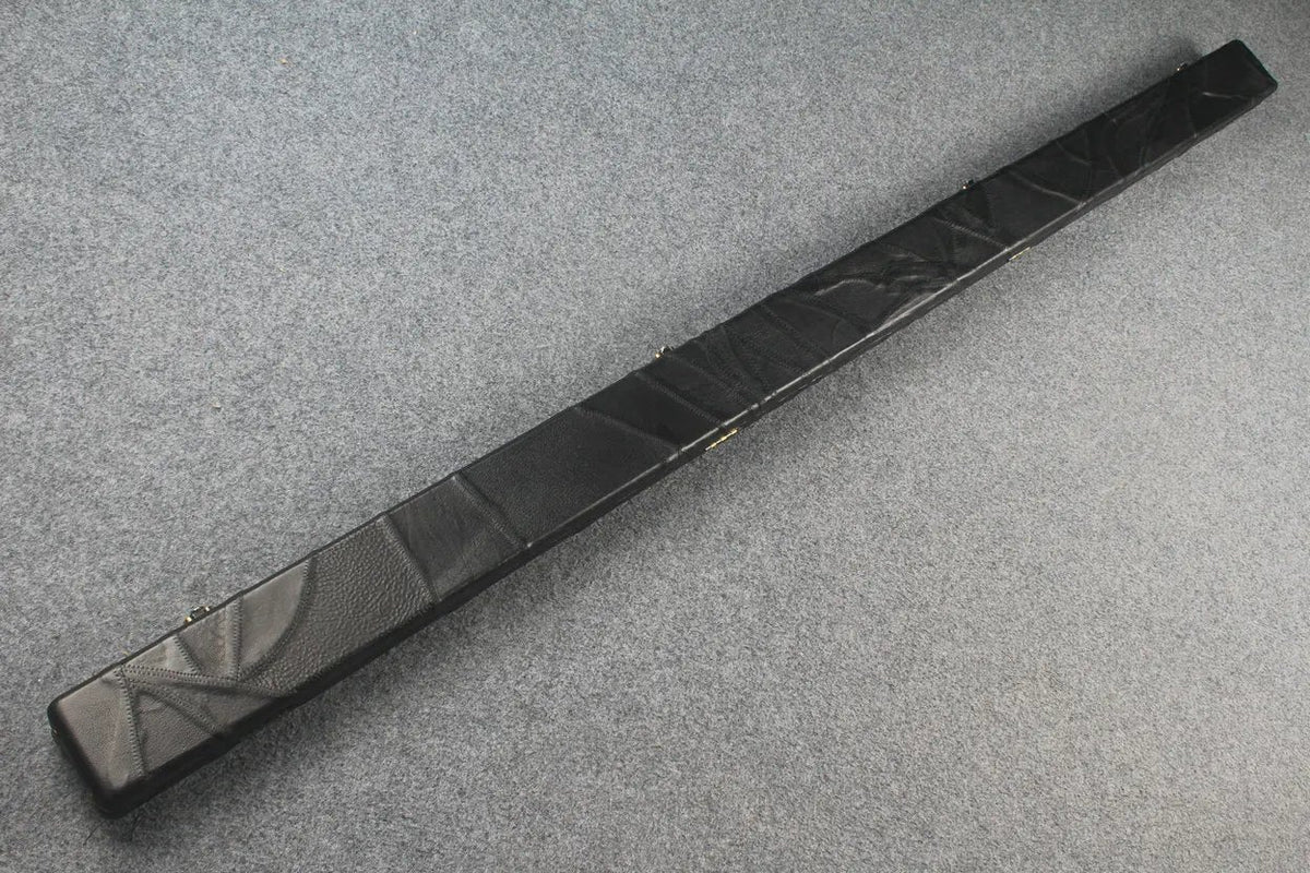 1 piece real Leather patchwork snooker cue case with 2 slots