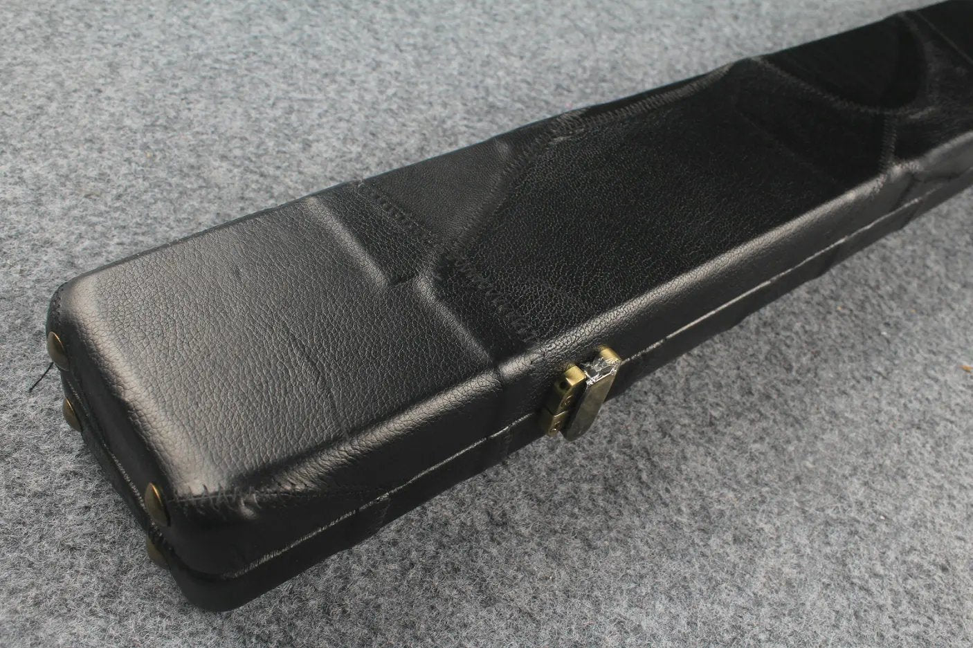 1 piece real Leather patchwork snooker cue case with 2 slots