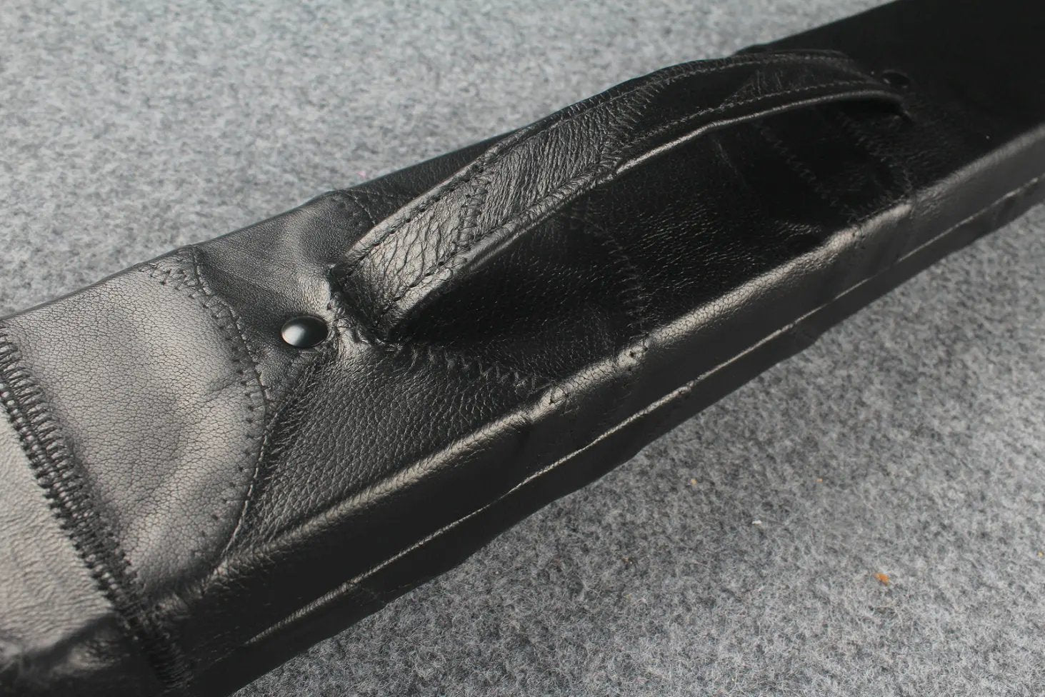 1 piece real Leather patchwork snooker cue case with 2 slots