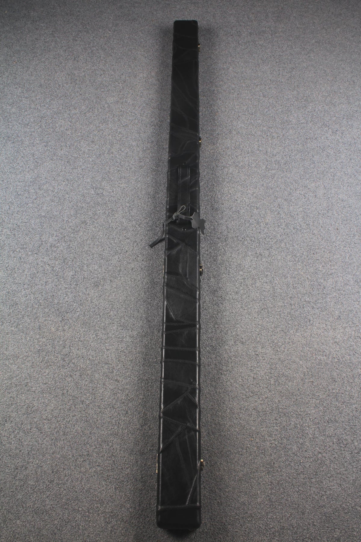 1 piece real Leather handmade patchwork snooker cue case with 2 slots（chalk area inside） WOODS CUES