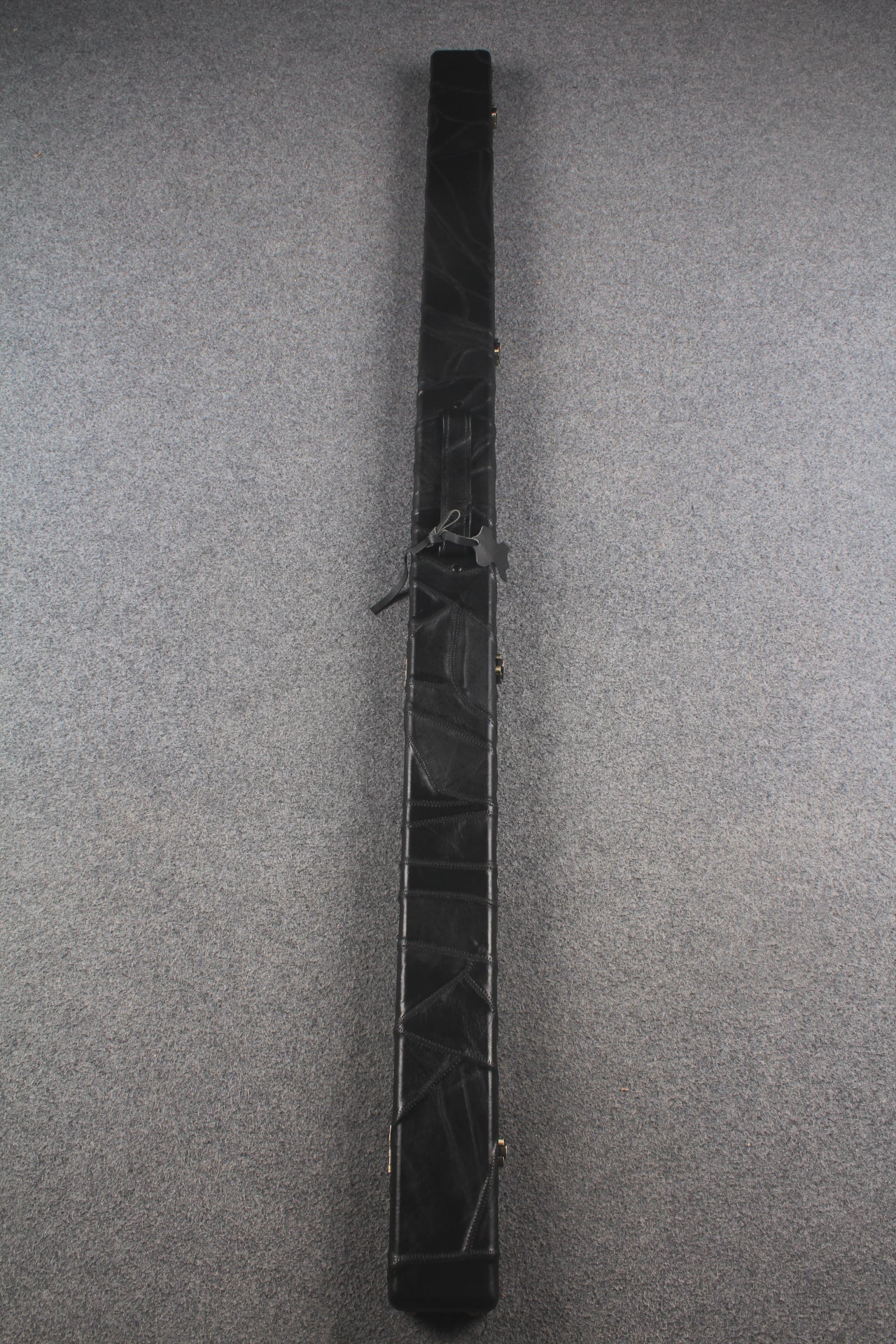 1 piece real Leather handmade patchwork snooker cue case with 2 slots（chalk area inside） WOODS CUES