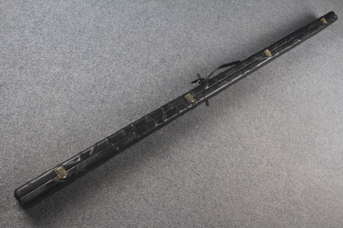 1 piece real Leather handmade patchwork snooker cue case with 2 slots（chalk area inside） WOODS CUES