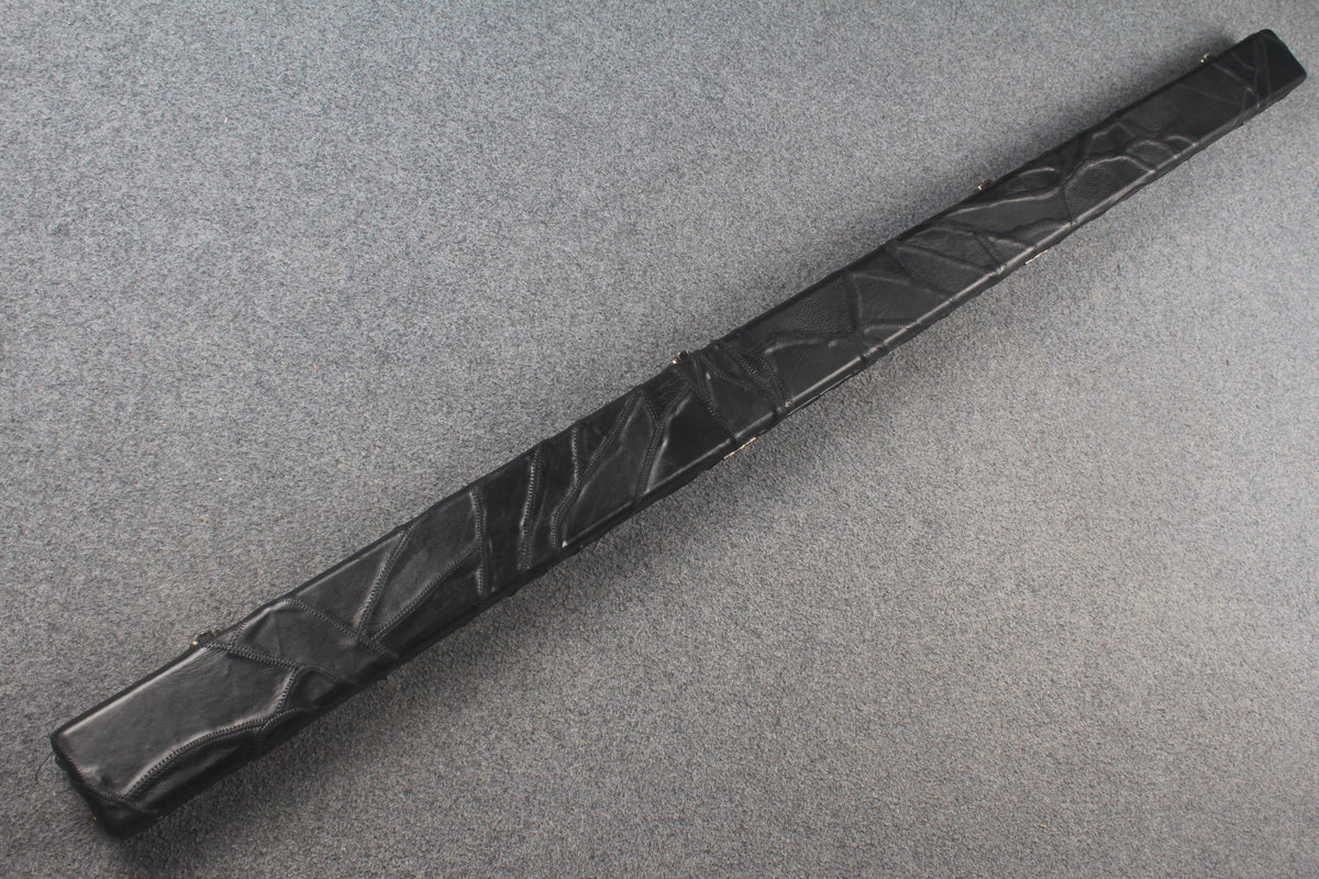 1 piece real Leather handmade patchwork snooker cue case with 2 slots（chalk area inside） WOODS CUES