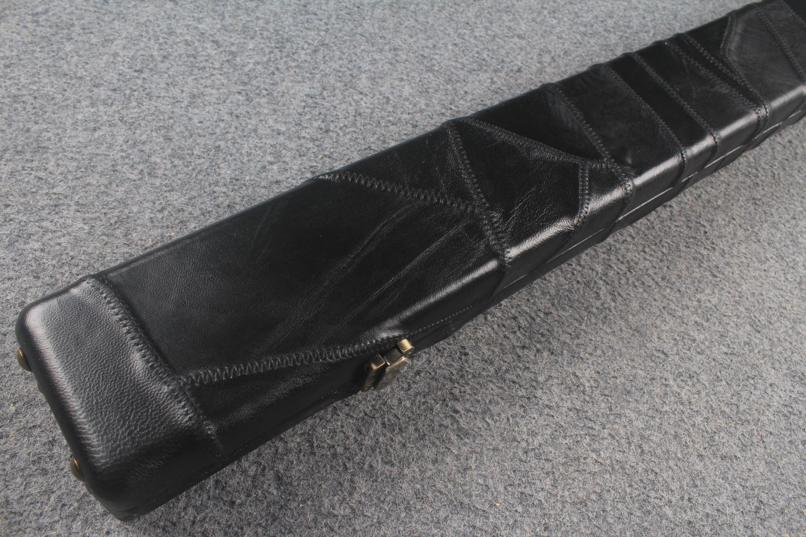 1 piece real Leather handmade patchwork snooker cue case with 2 slots（chalk area inside） WOODS CUES