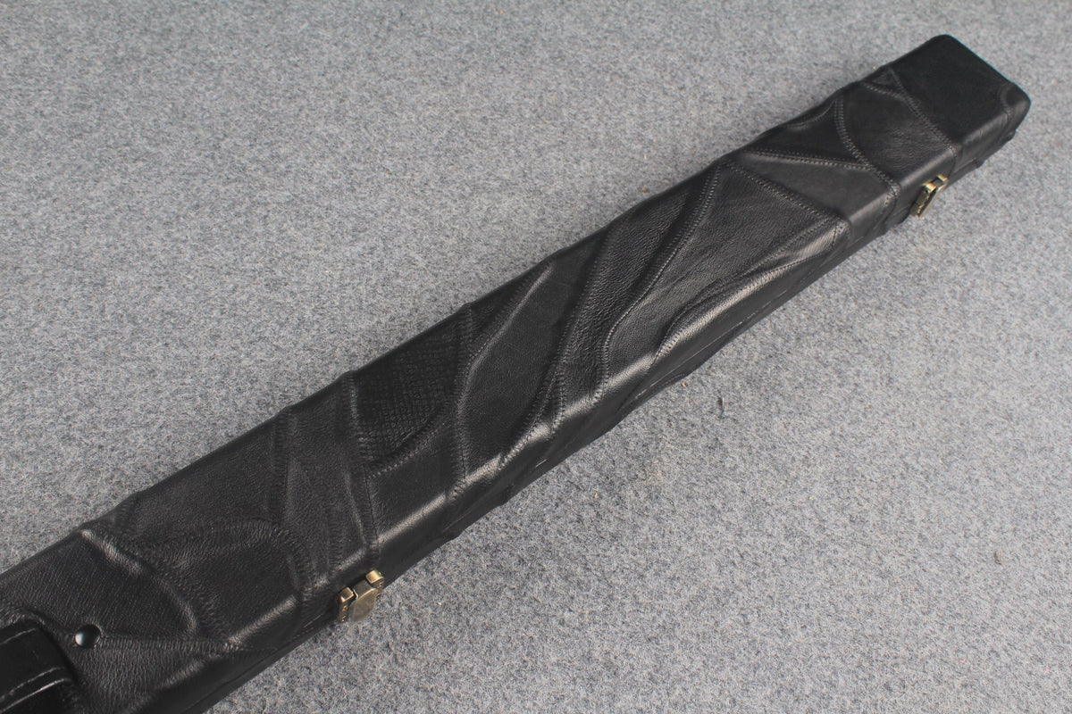 1 piece real Leather handmade patchwork snooker cue case with 2 slots（chalk area inside） WOODS CUES