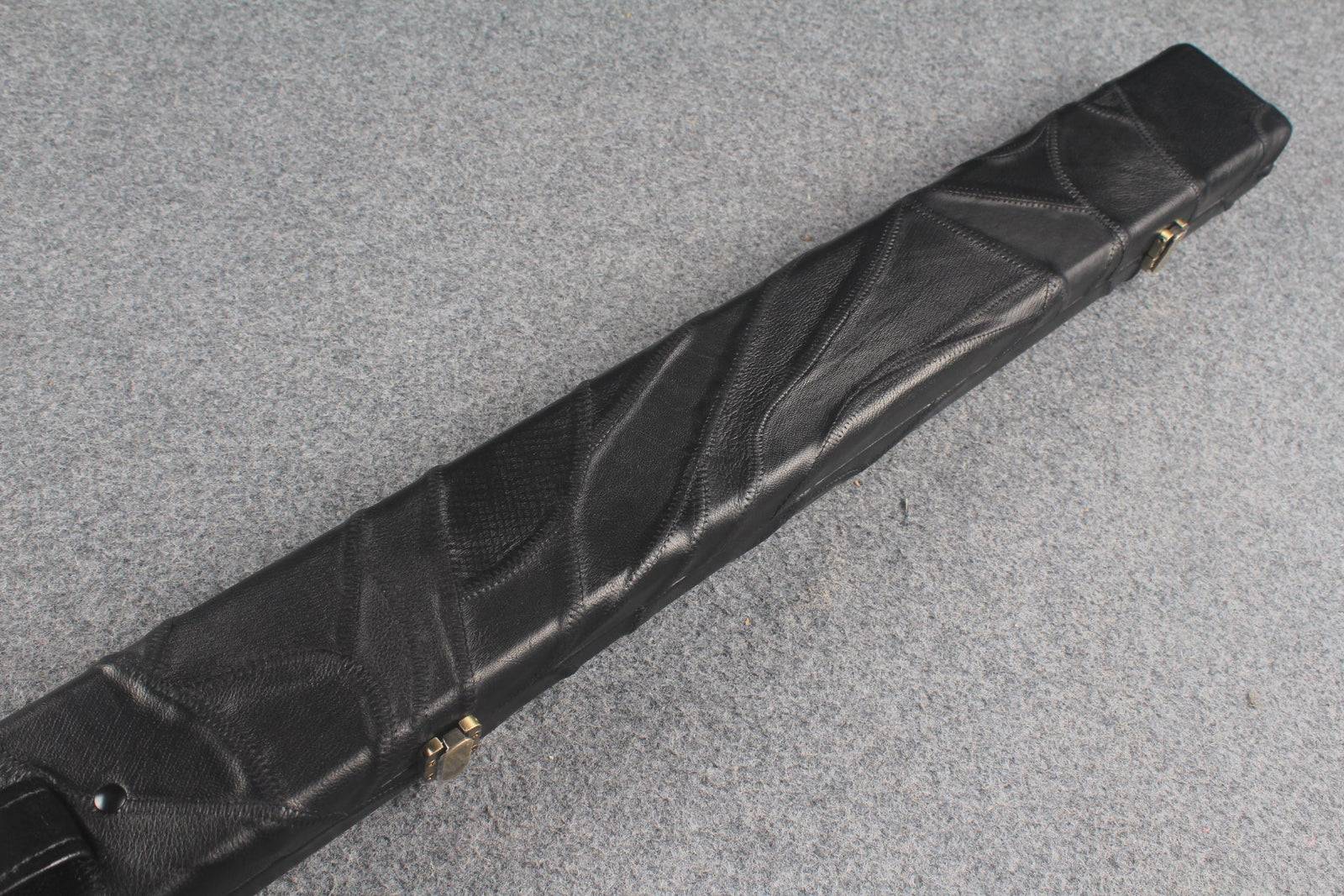 1 piece real Leather handmade patchwork snooker cue case with 2 slots（chalk area inside） WOODS CUES