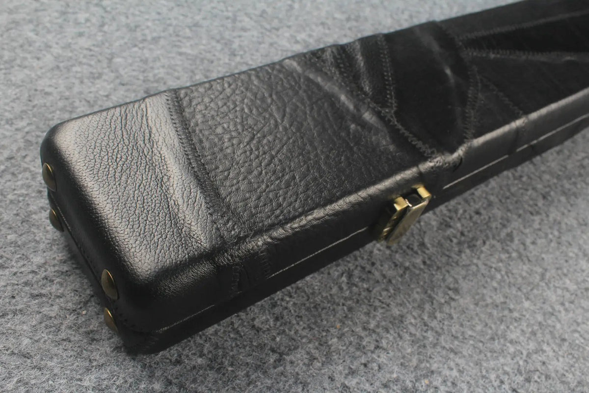 1 piece real Leather patchwork snooker cue case with 2 slots