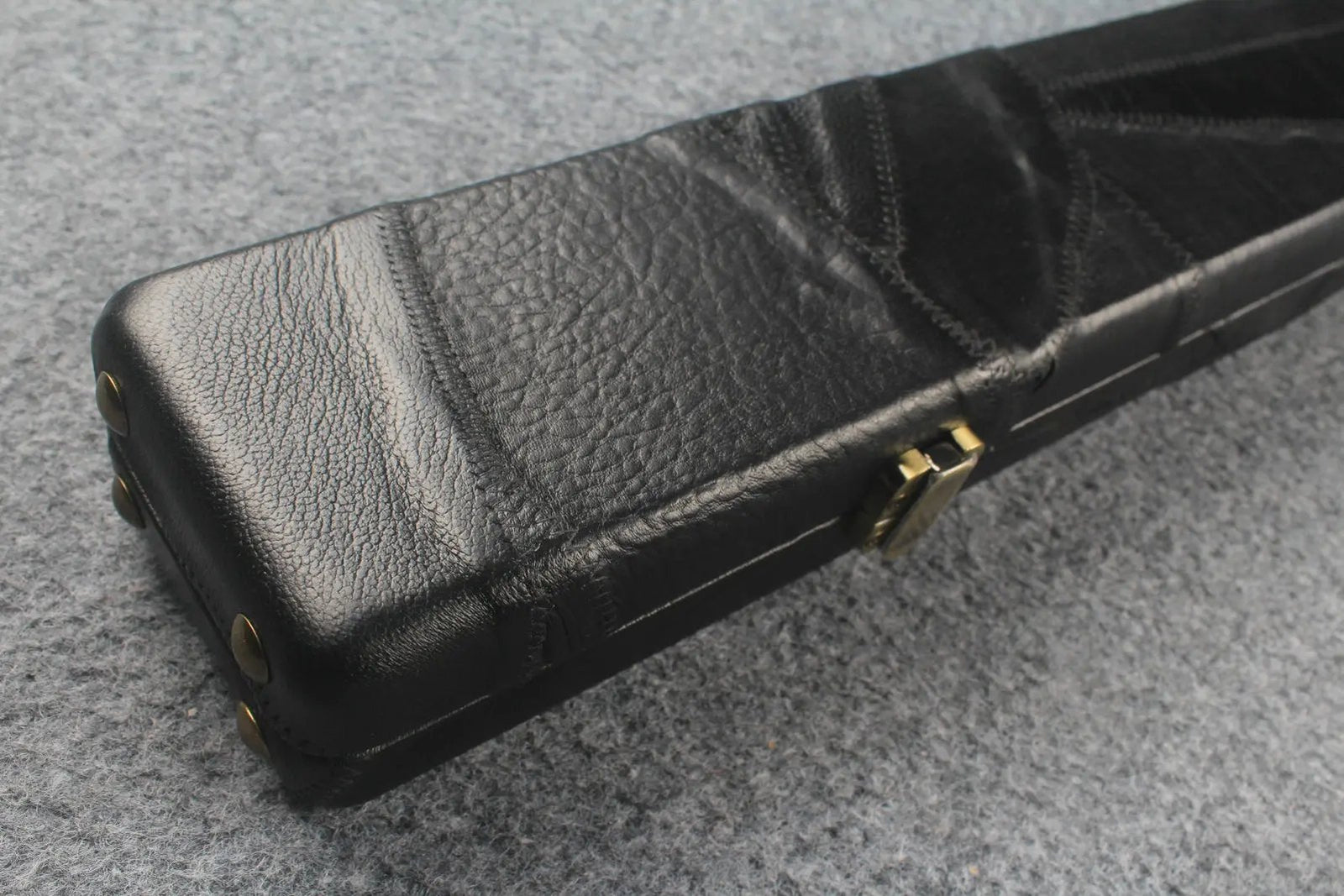 1 piece real Leather patchwork snooker cue case with 2 slots
