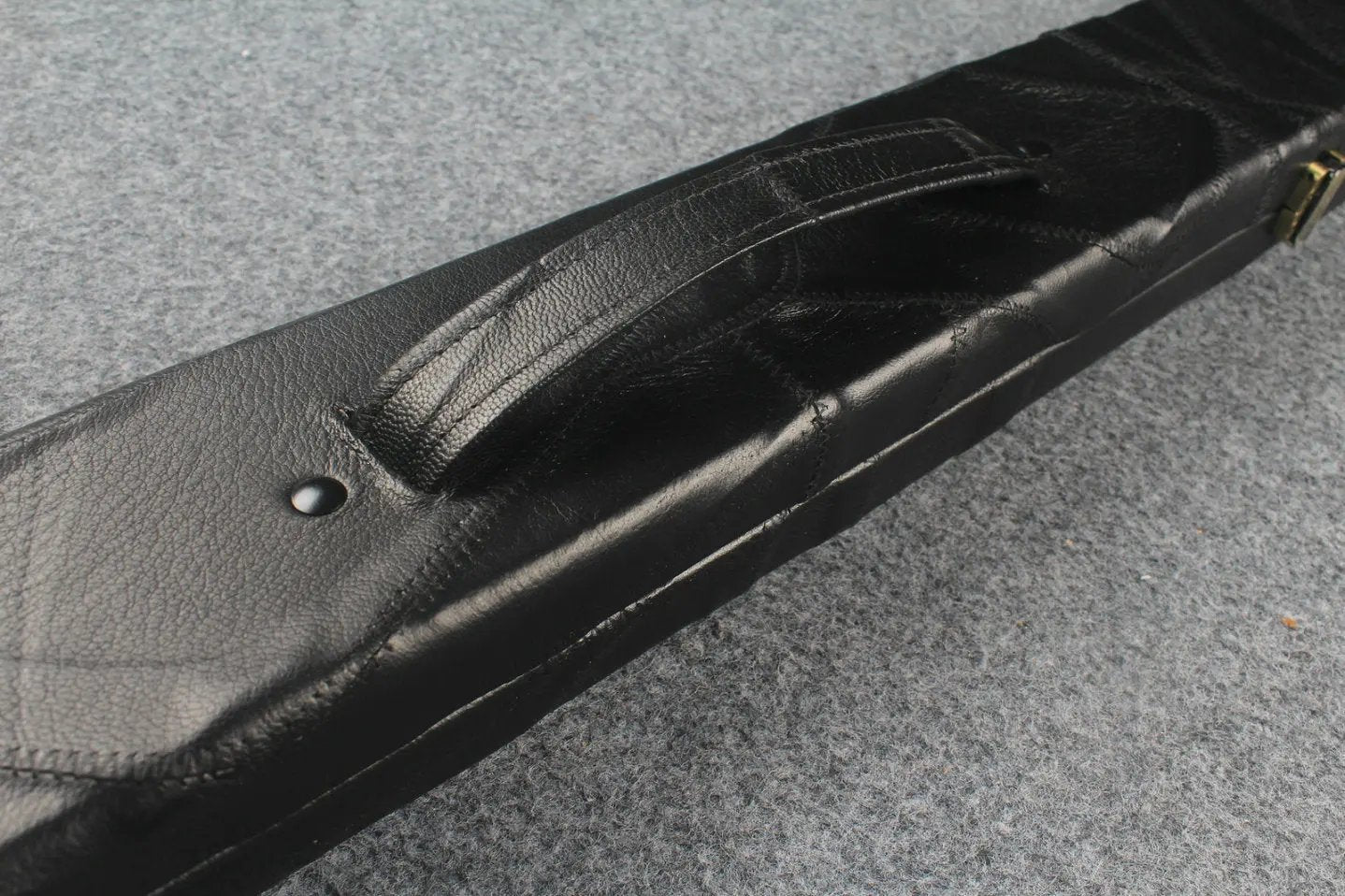 1 piece real Leather patchwork snooker cue case with 2 slots