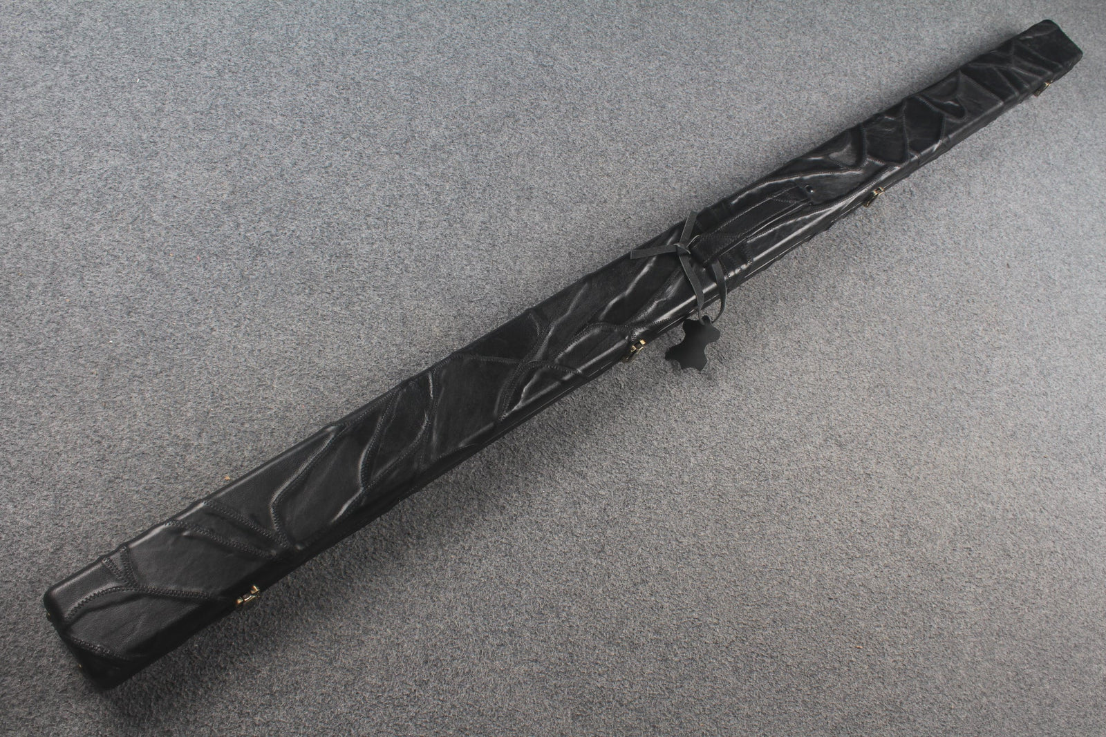 1 piece real Leather handmade patchwork snooker cue case with 2 slots（chalk area inside） WOODS CUES