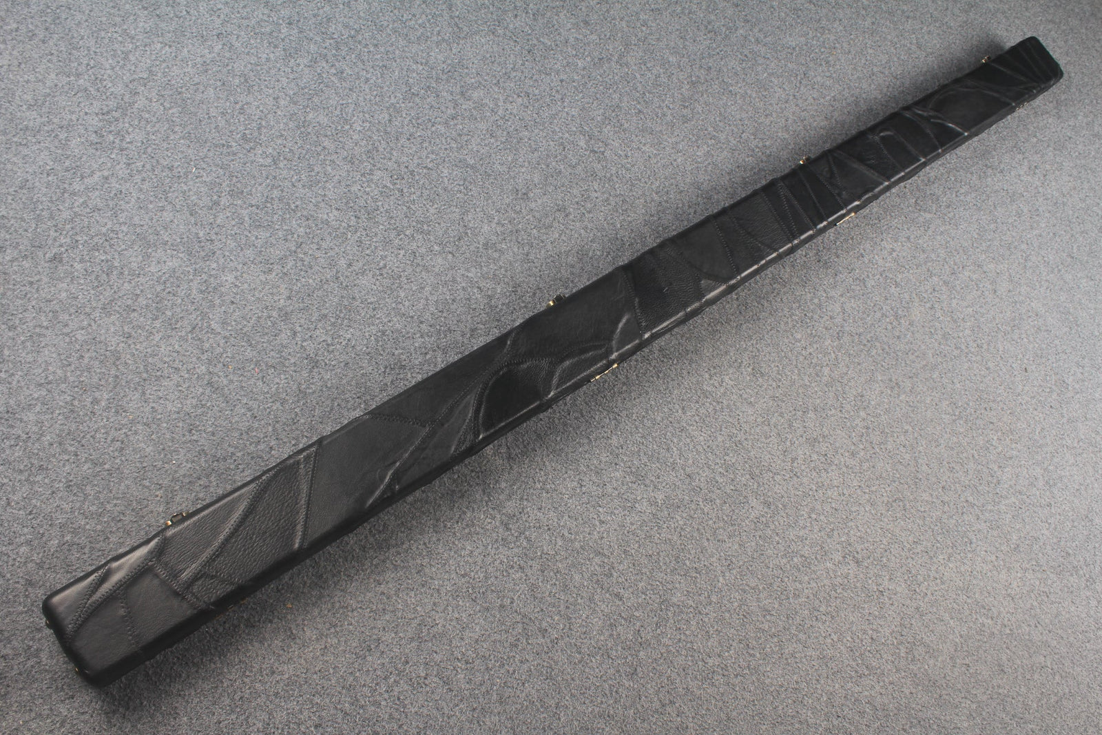 1 piece real Leather handmade patchwork snooker cue case with 2 slots（chalk area inside） WOODS CUES
