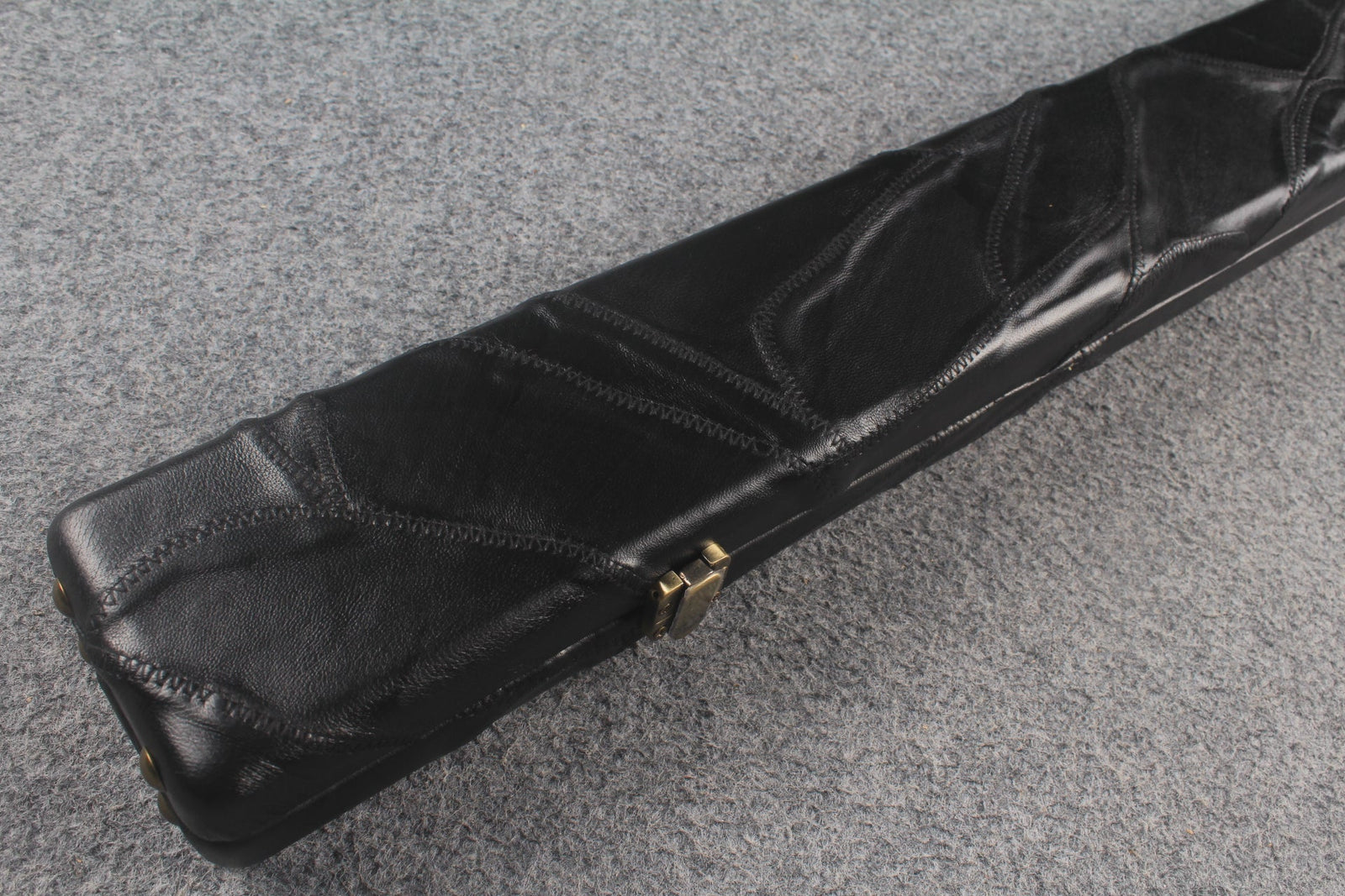 1 piece real Leather handmade patchwork snooker cue case with 2 slots（chalk area inside） WOODS CUES