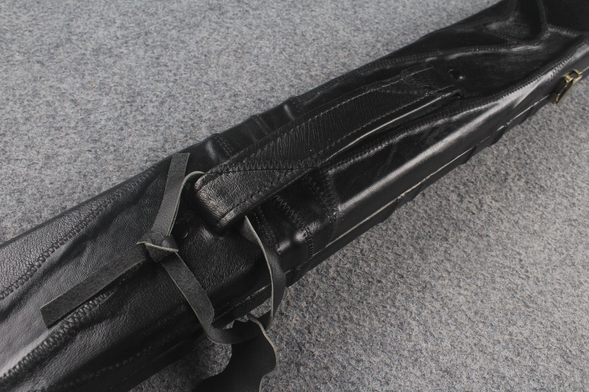 1 piece real Leather handmade patchwork snooker cue case with 2 slots（chalk area inside） WOODS CUES
