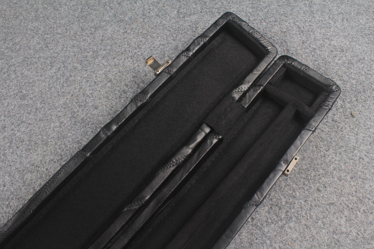 1 piece real Leather handmade patchwork snooker cue case with 2 slots（chalk area inside） WOODS CUES