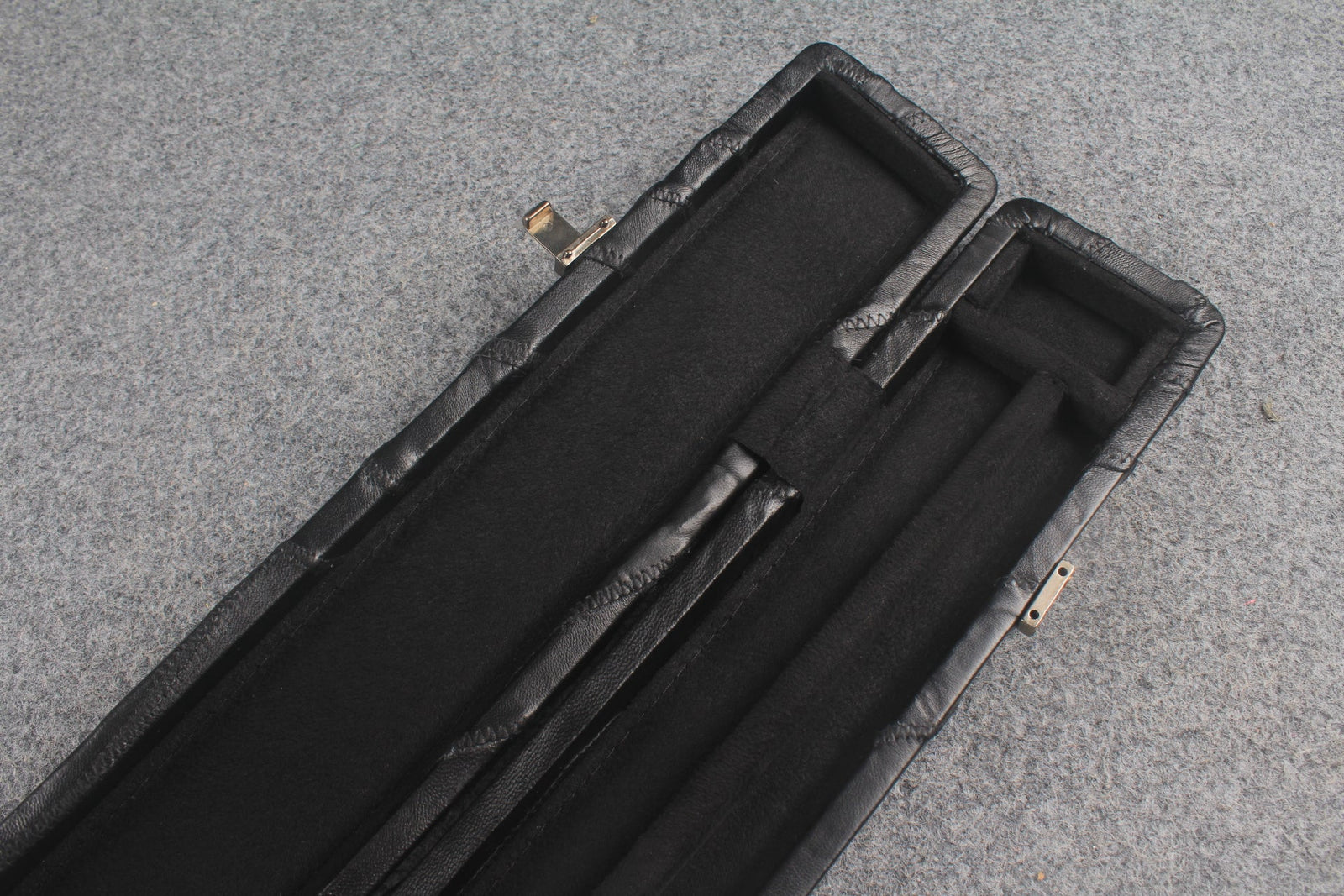 1 piece real Leather handmade patchwork snooker cue case with 2 slots（chalk area inside） WOODS CUES