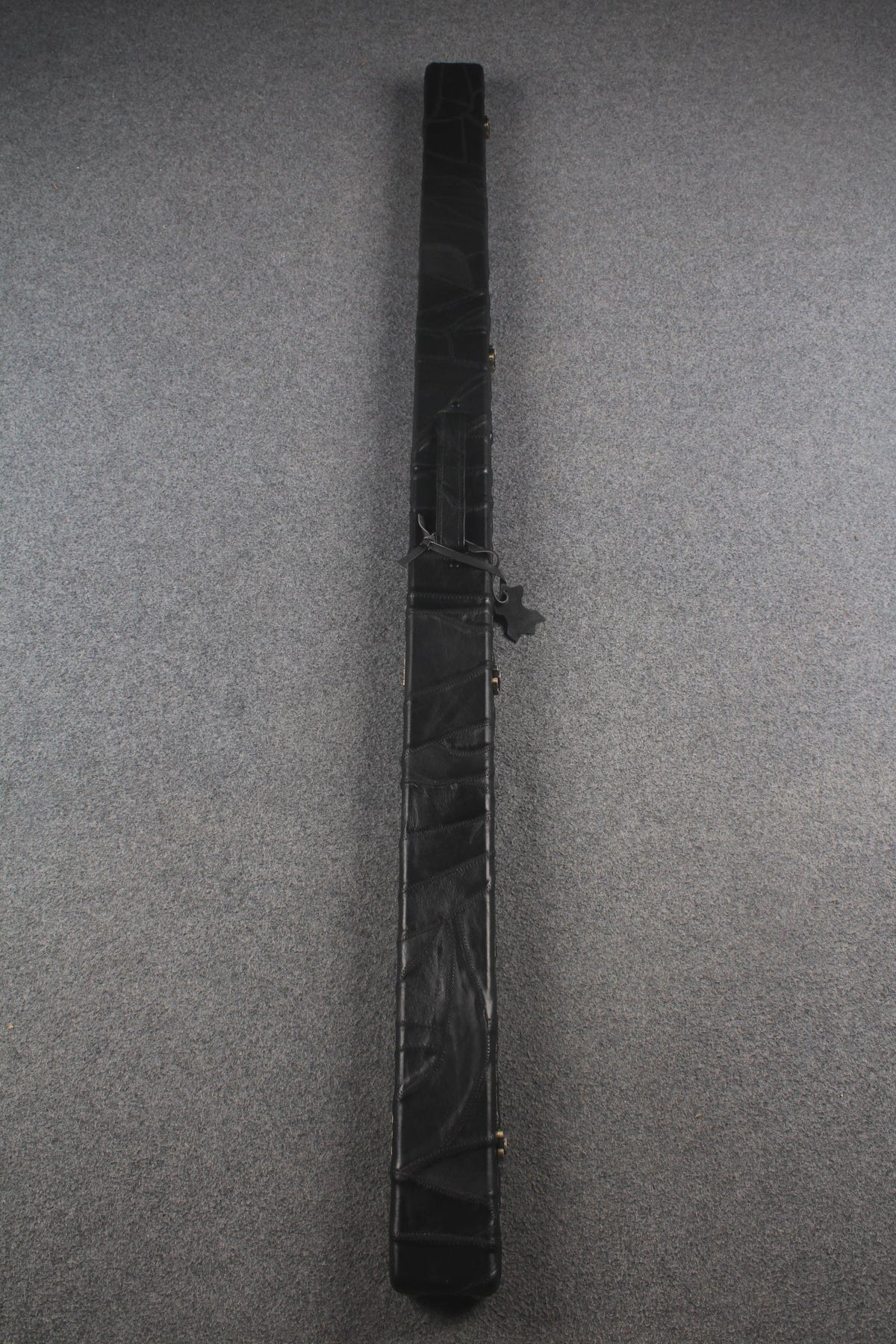 1 piece real Leather handmade patchwork snooker cue case with 2 slots（chalk area inside） WOODS CUES