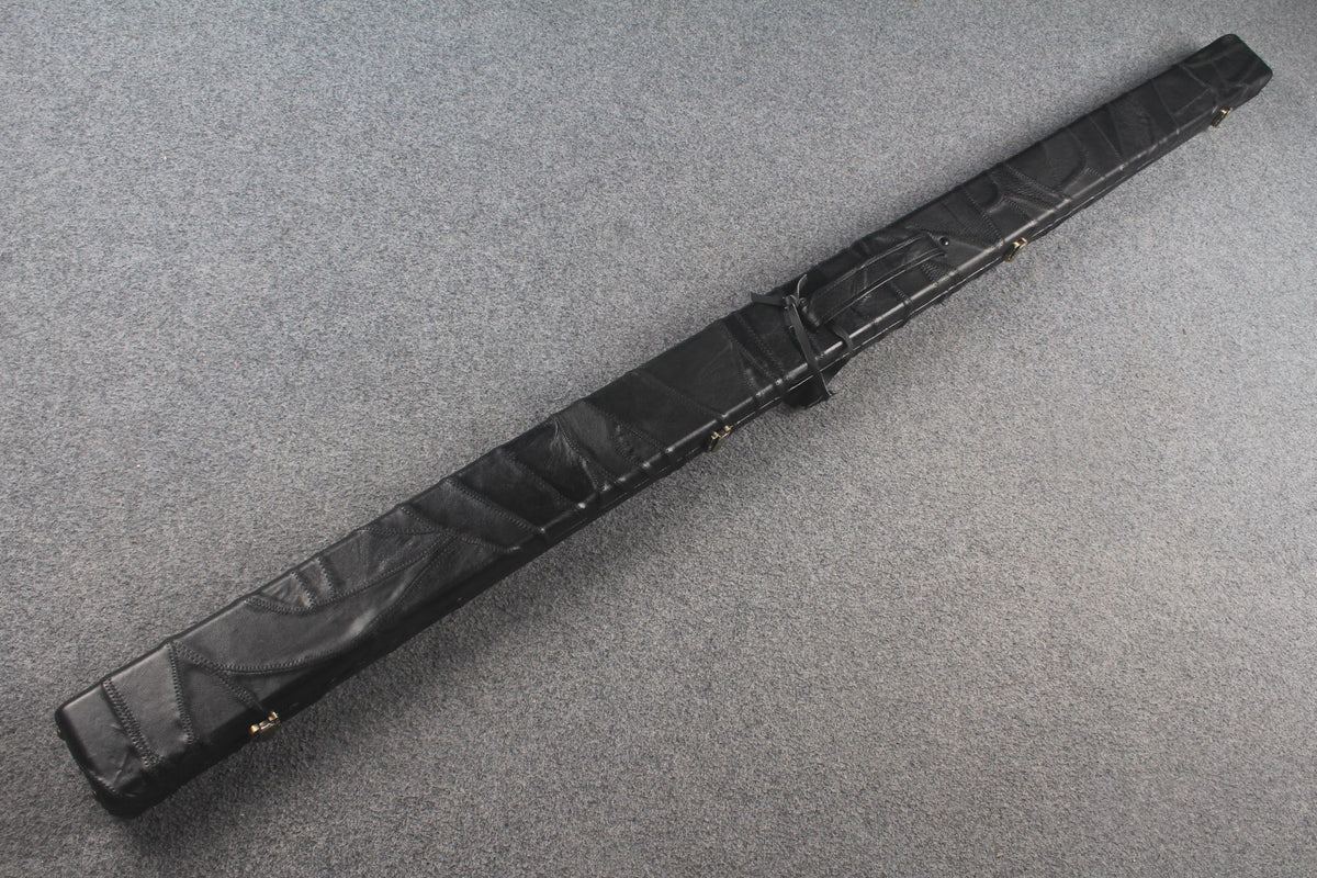 1 piece real Leather handmade patchwork snooker cue case with 2 slots（chalk area inside） WOODS CUES