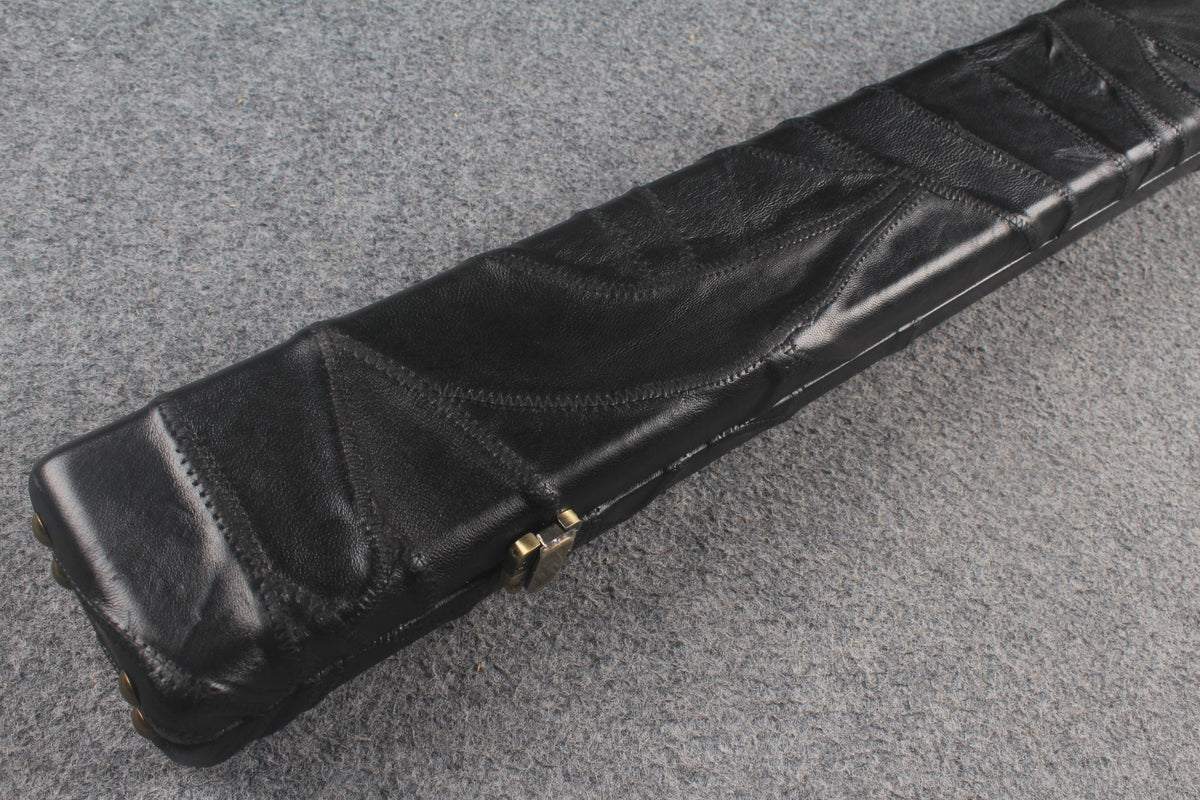 1 piece real Leather handmade patchwork snooker cue case with 2 slots（chalk area inside） WOODS CUES
