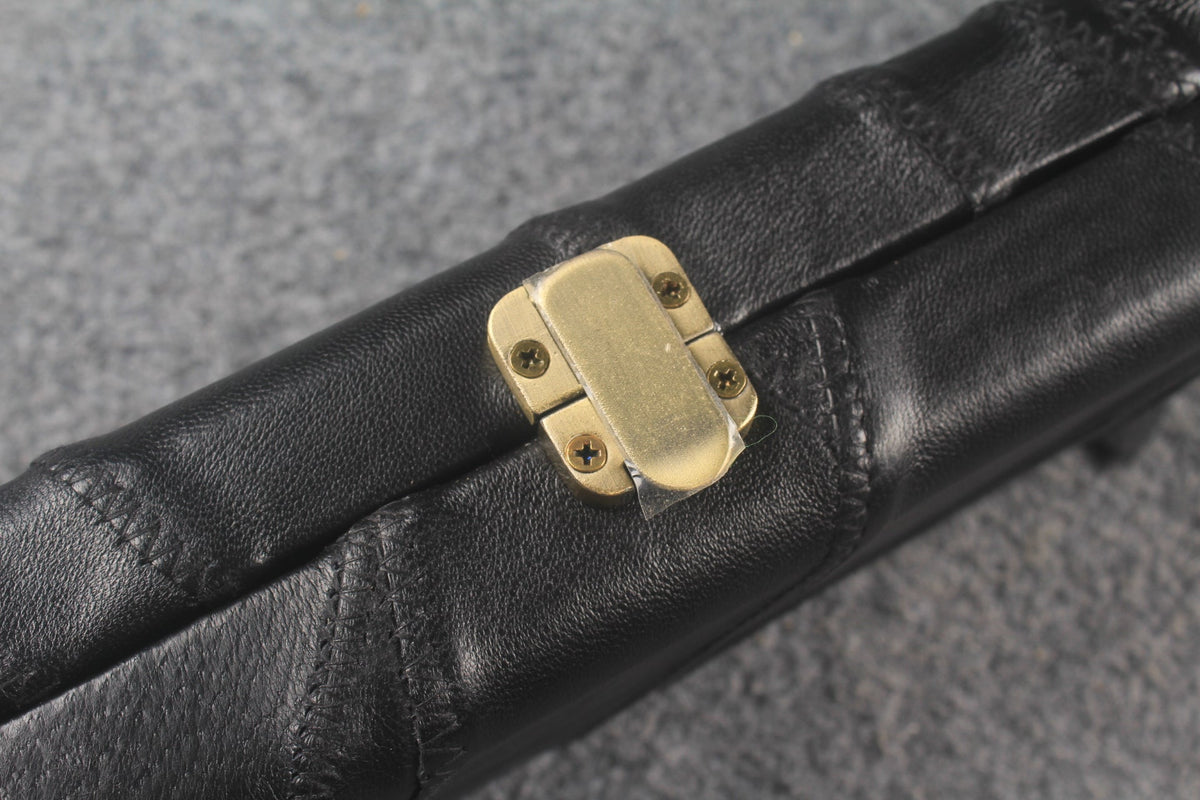 1 piece real Leather handmade patchwork snooker cue case with 2 slots（chalk area inside） WOODS CUES