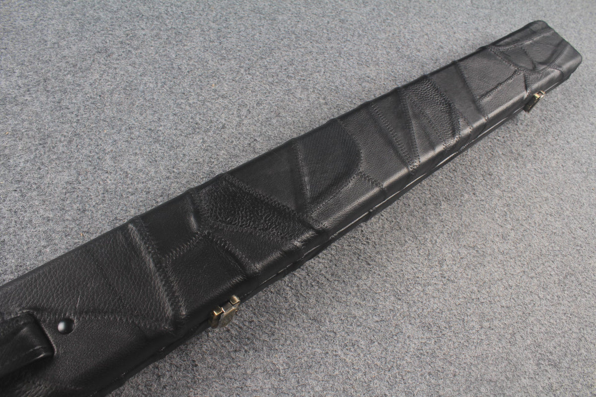 1 piece real Leather handmade patchwork snooker cue case with 2 slots（chalk area inside） WOODS CUES