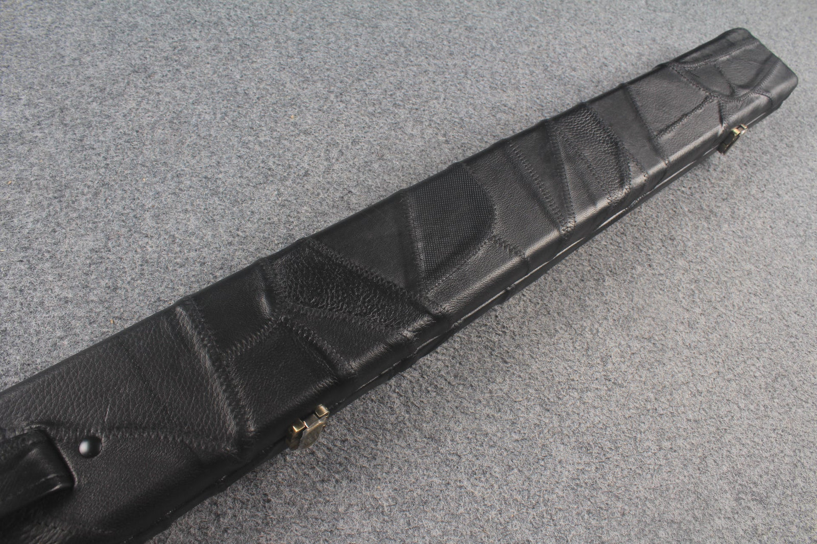 1 piece real Leather handmade patchwork snooker cue case with 2 slots（chalk area inside） WOODS CUES