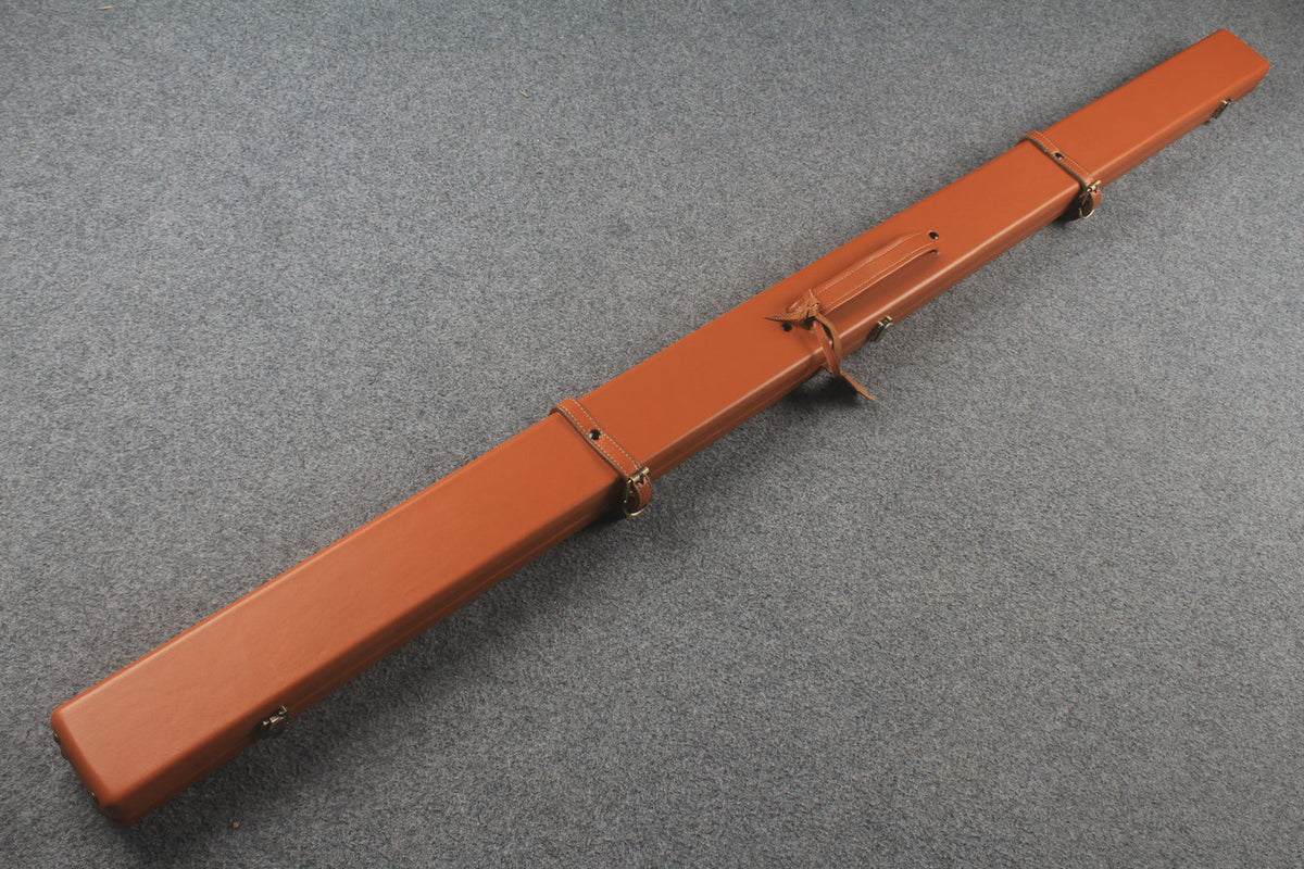 1 piece real Leather  snooker cue case with 2 slots