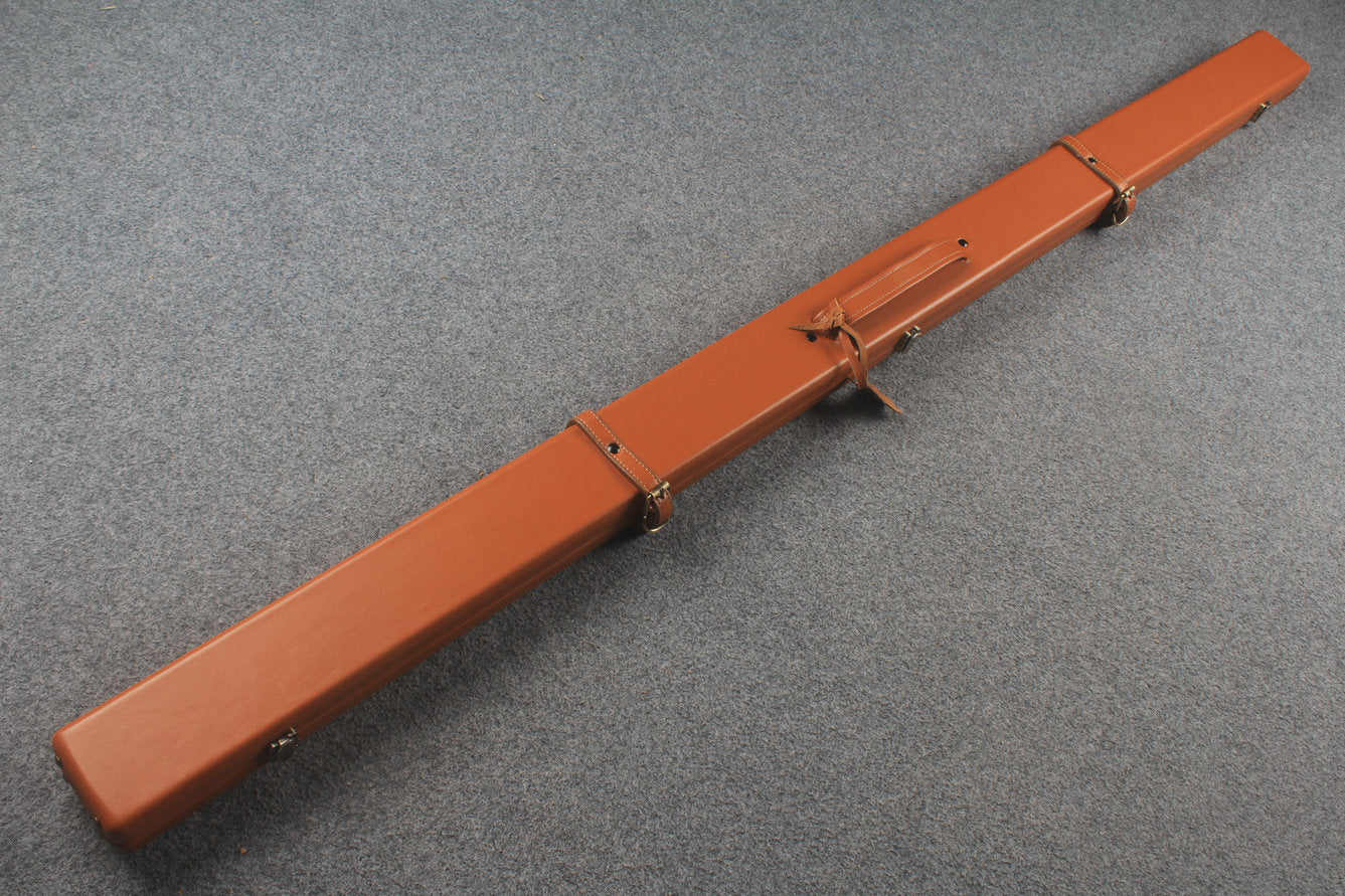 1 piece real Leather  snooker cue case with 2 slots