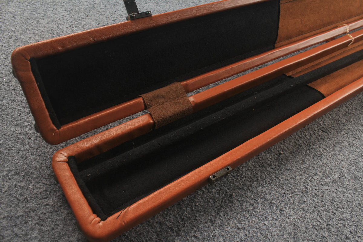 1 piece real Leather  snooker cue case with 2 slots