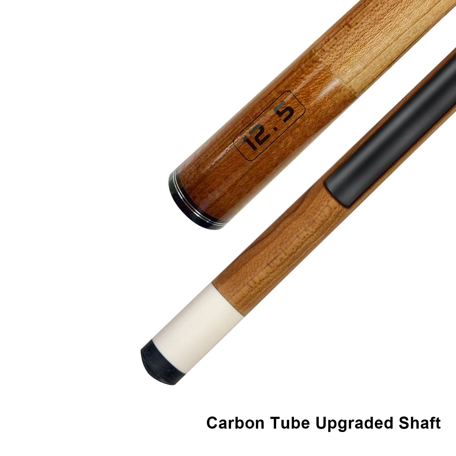 Carbonized maple wood shaft, large head, high-hardness forelimbs, 11.8mm/12.5mm slow eight-tooth billiards cue pool cue stick
