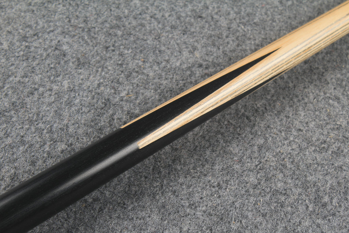 Chevrons+ 1 piece ash english pool cue / snooker cue  black wood butt