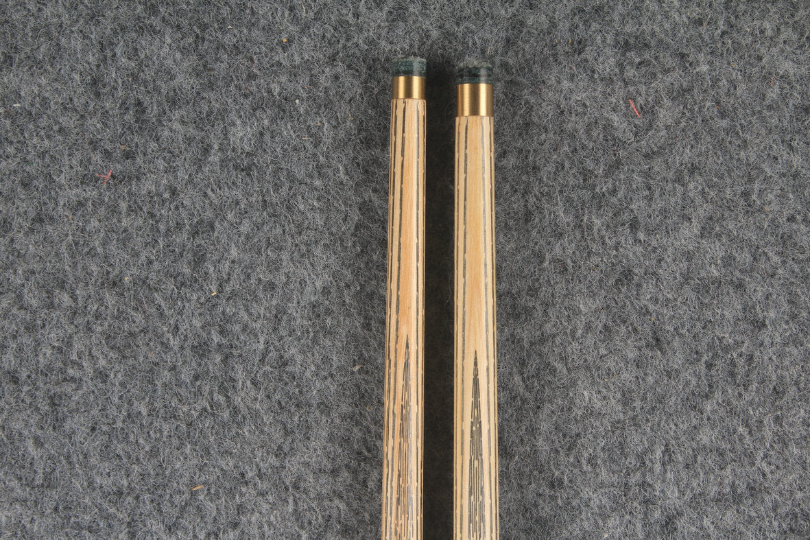 Chevrons+ 1 piece ash english pool cue / snooker cue  black wood butt