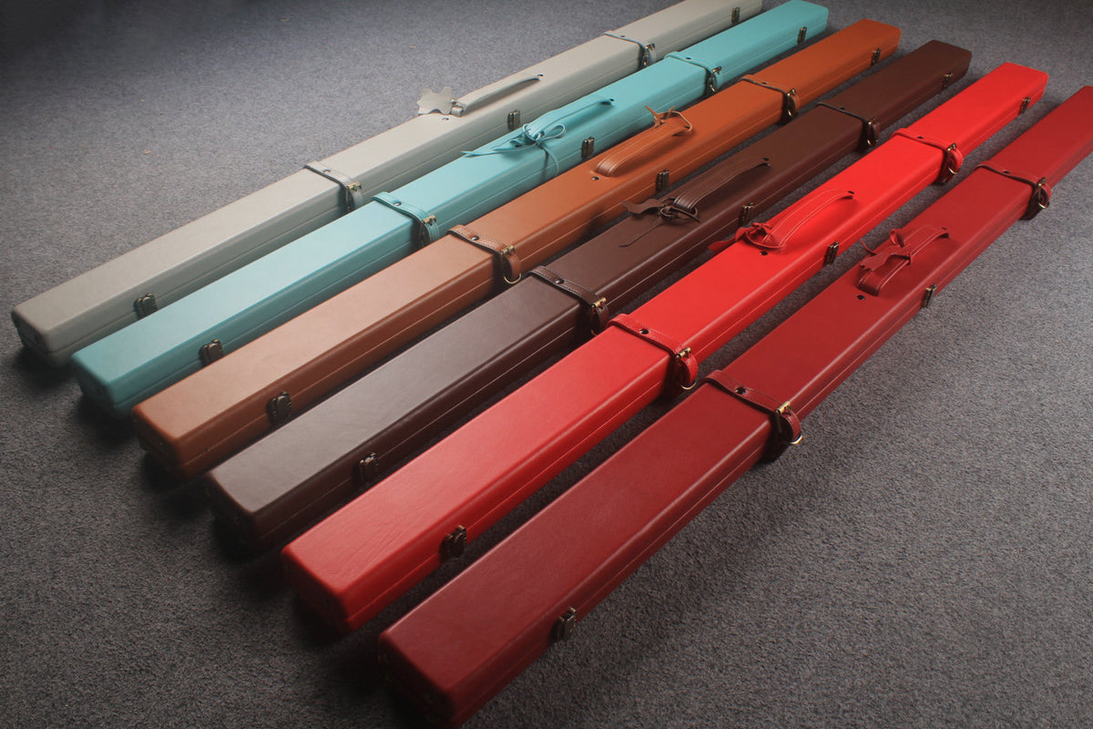 1 piece real Leather  snooker cue case with 2 slots