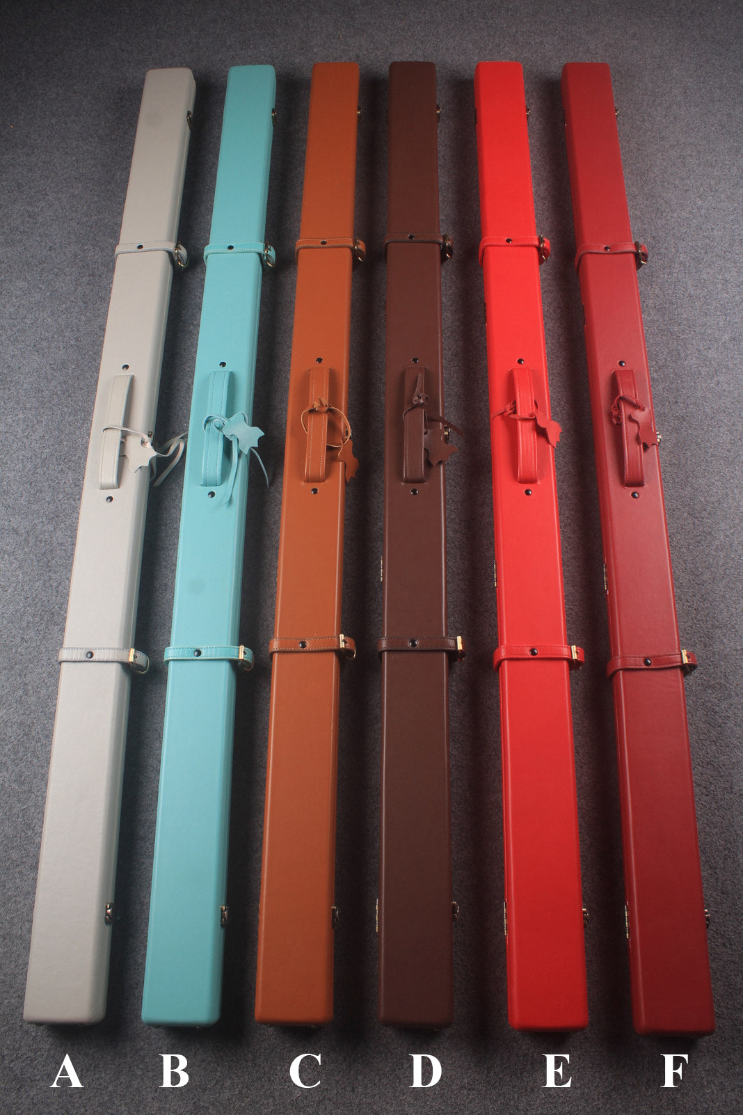 1 piece real Leather  snooker cue case with 2 slots