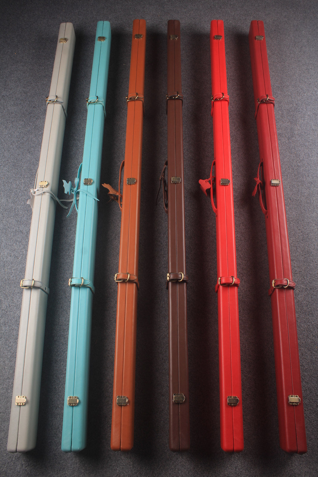 1 piece real Leather  snooker cue case with 2 slots