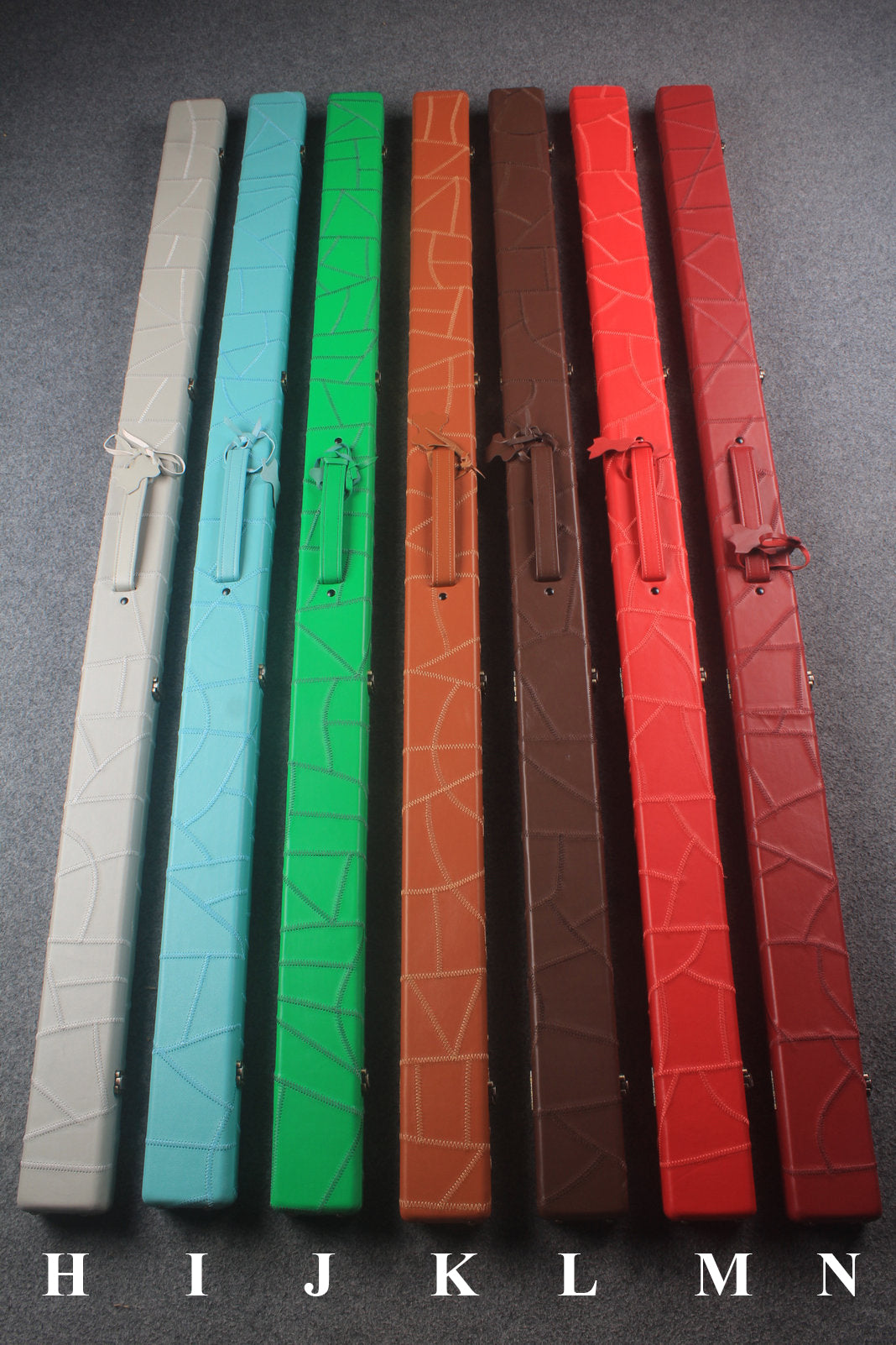1 piece real Leather handmade patchwork snooker cue case with 2 slots