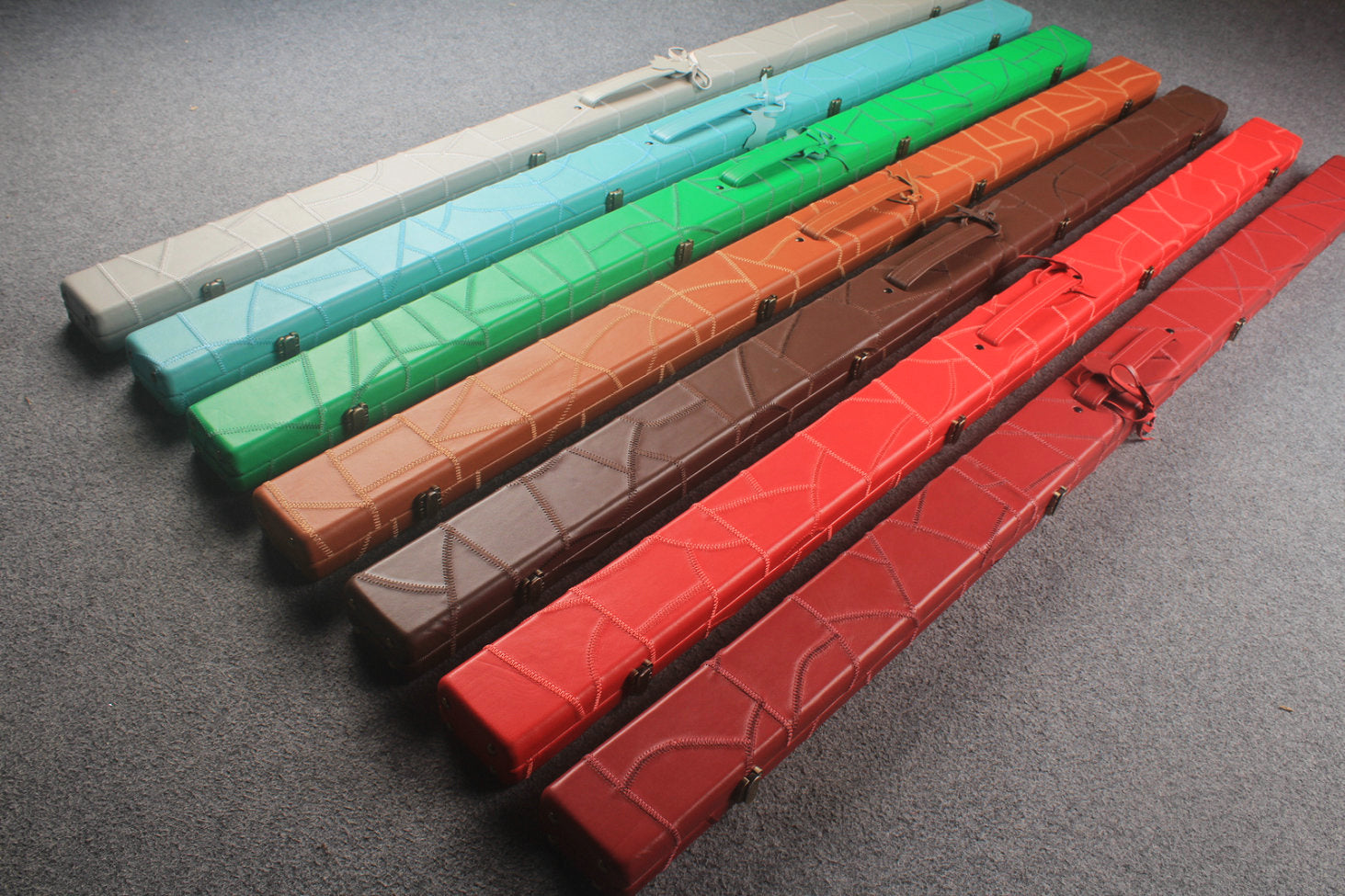 1 piece real Leather handmade patchwork snooker cue case with 2 slots