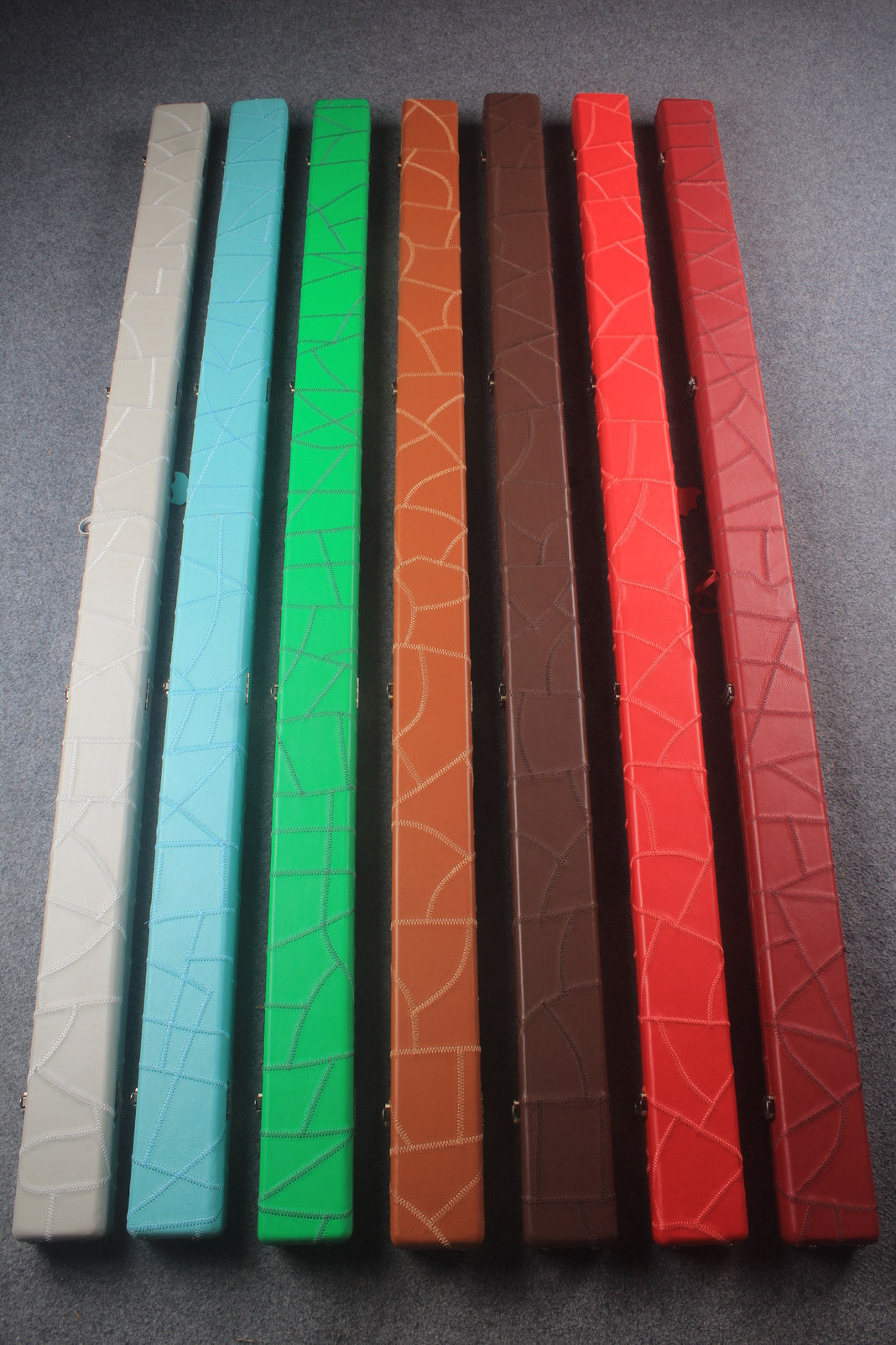 1 piece real Leather handmade patchwork snooker cue case with 2 slots