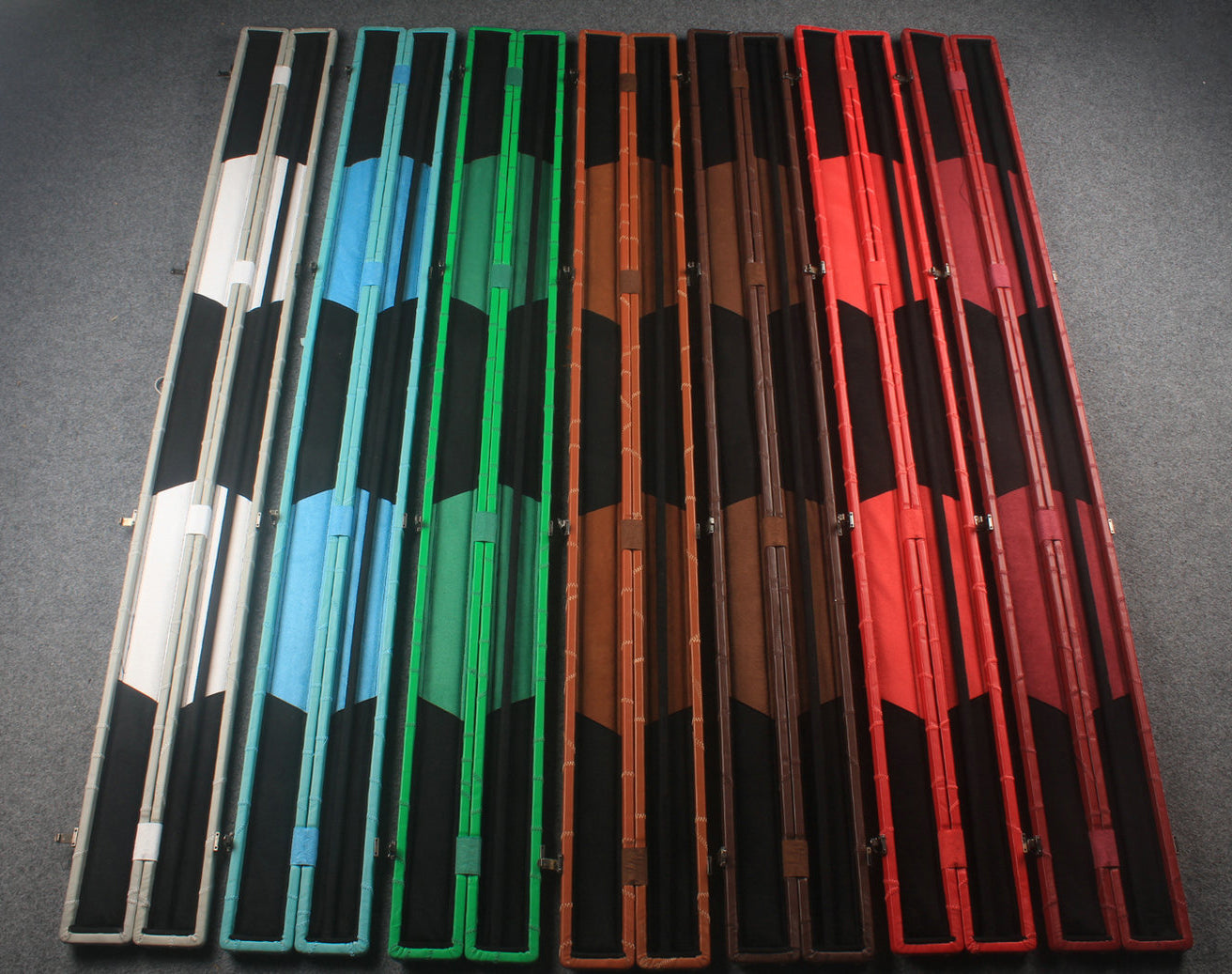 1 piece real Leather handmade patchwork snooker cue case with 2 slots