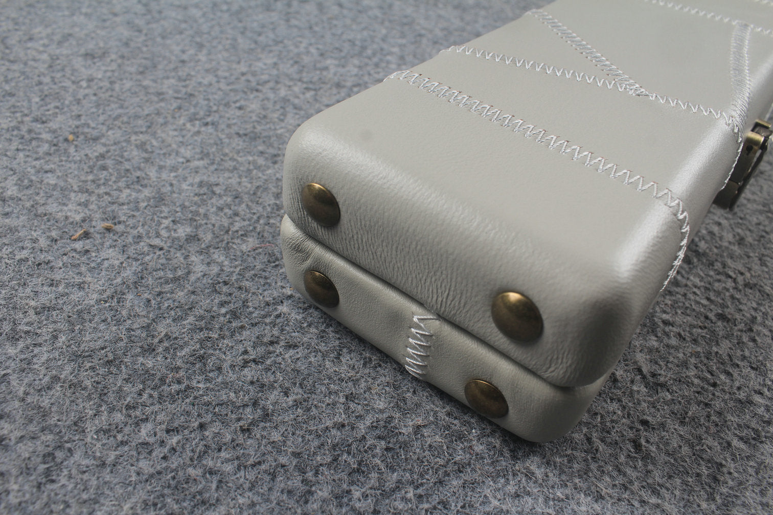 1 piece real Leather handmade patchwork snooker cue case with 2 slots